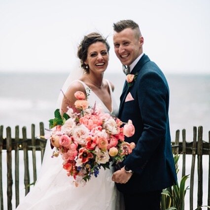 A year ago today. Happy anniversary Becci and Ben @rebeccaclubb I absolutely loved flowering this beautiful wedding @tunnelsbeaches gorgeously captured by @libertypearlphotofilm  Even though it was blowing a gale, it was the happiest of days 💕  #wed