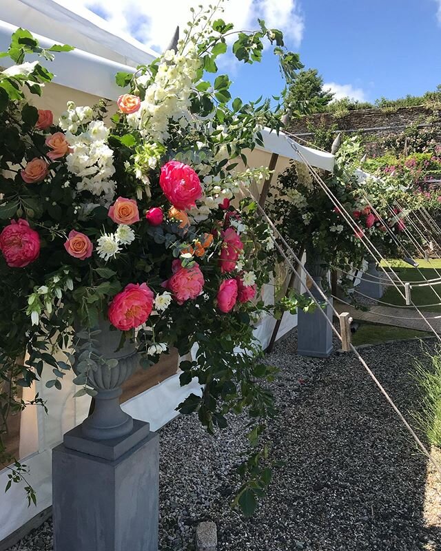 On a beautiful sunny afternoon, memories of a beautiful sunny afternoon last year. It was so lovely to be part of an amazing team that flowered this stunning wedding for @thevelvetdaisy @shilstonehouse I was put on urn and vase duty, and anyone who k