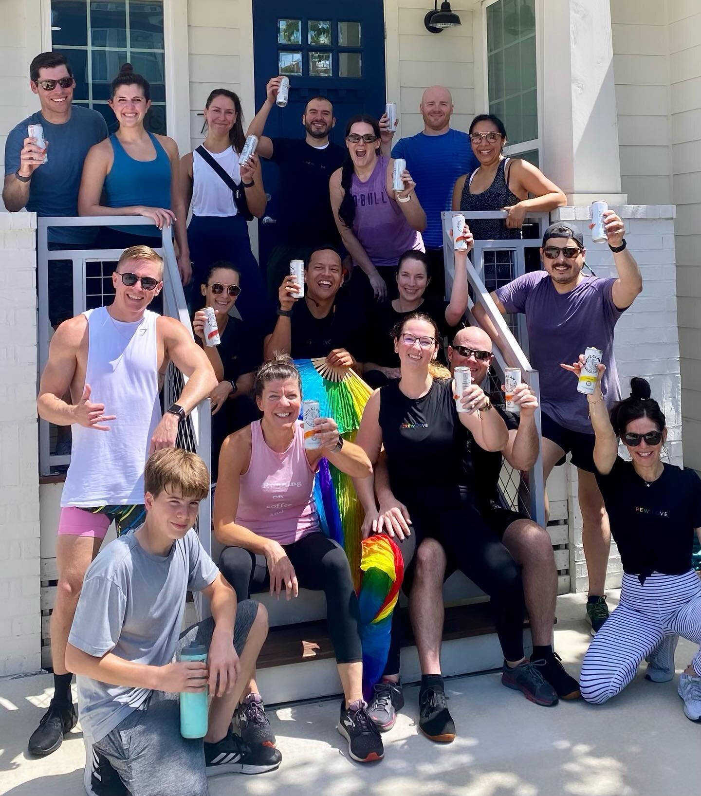 Cheers 🥂 for #pride! 

Crew Fitness Houston raised $1000 for the Montrose Center, an organization that empowers #lgbtq individuals and their families to live healthier, more fulfilling lives. Services include mental health counseling, HIV care &amp;