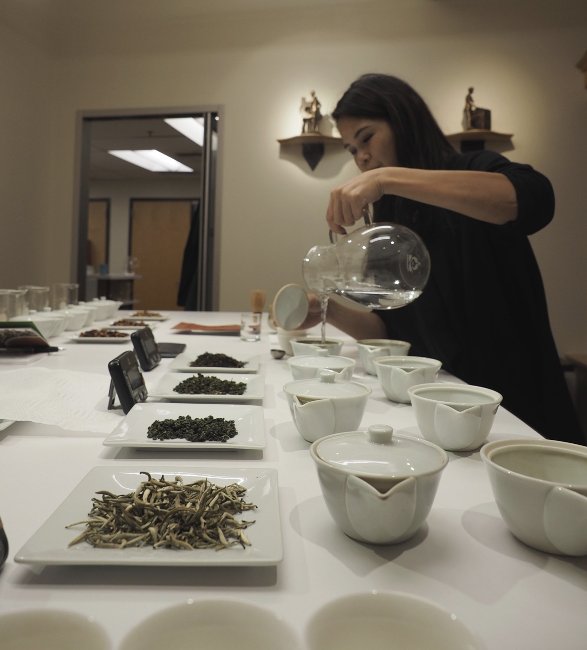 Getting started in the tea tasting room at the SSC.
