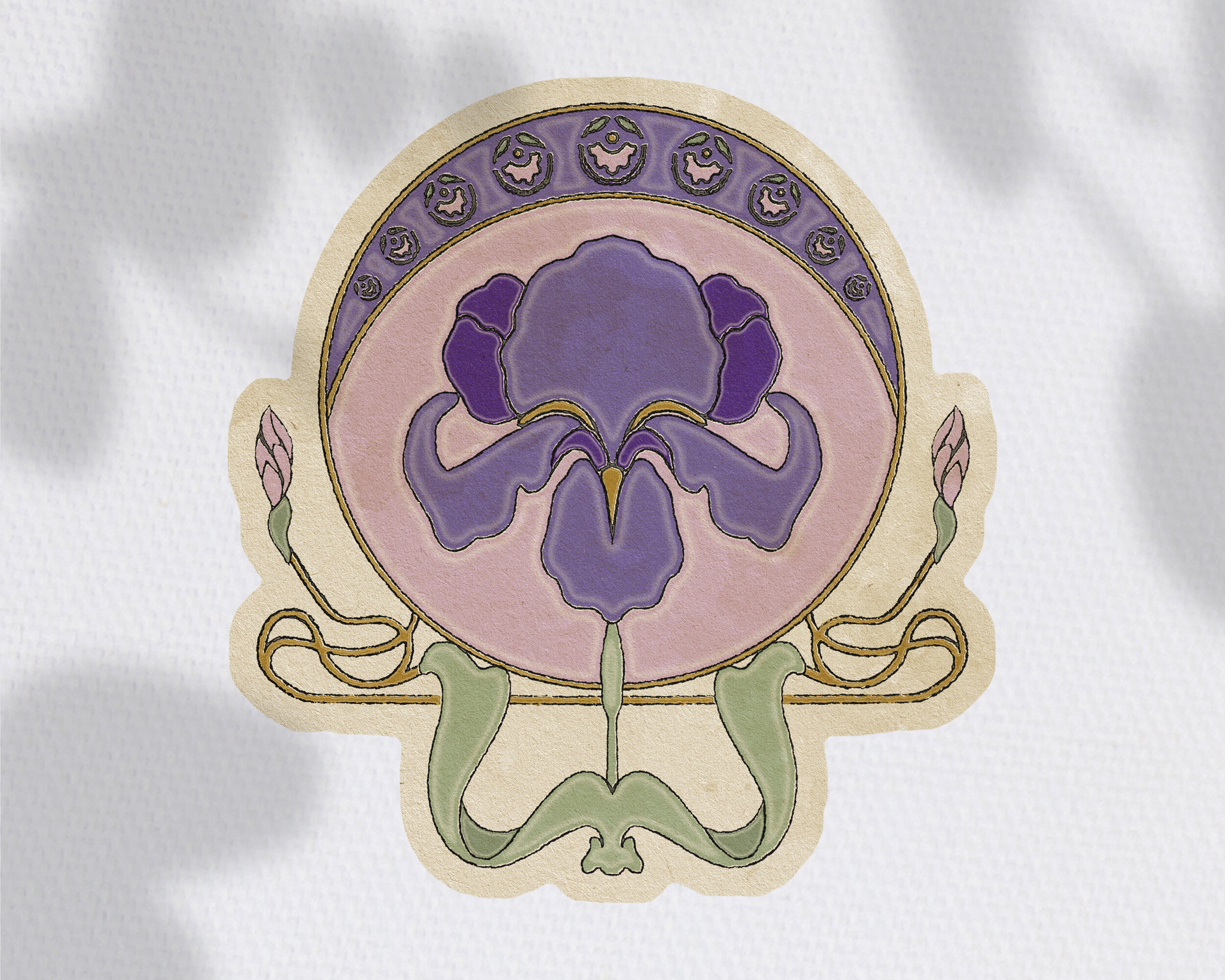 Art Nouveau Iris Sticker