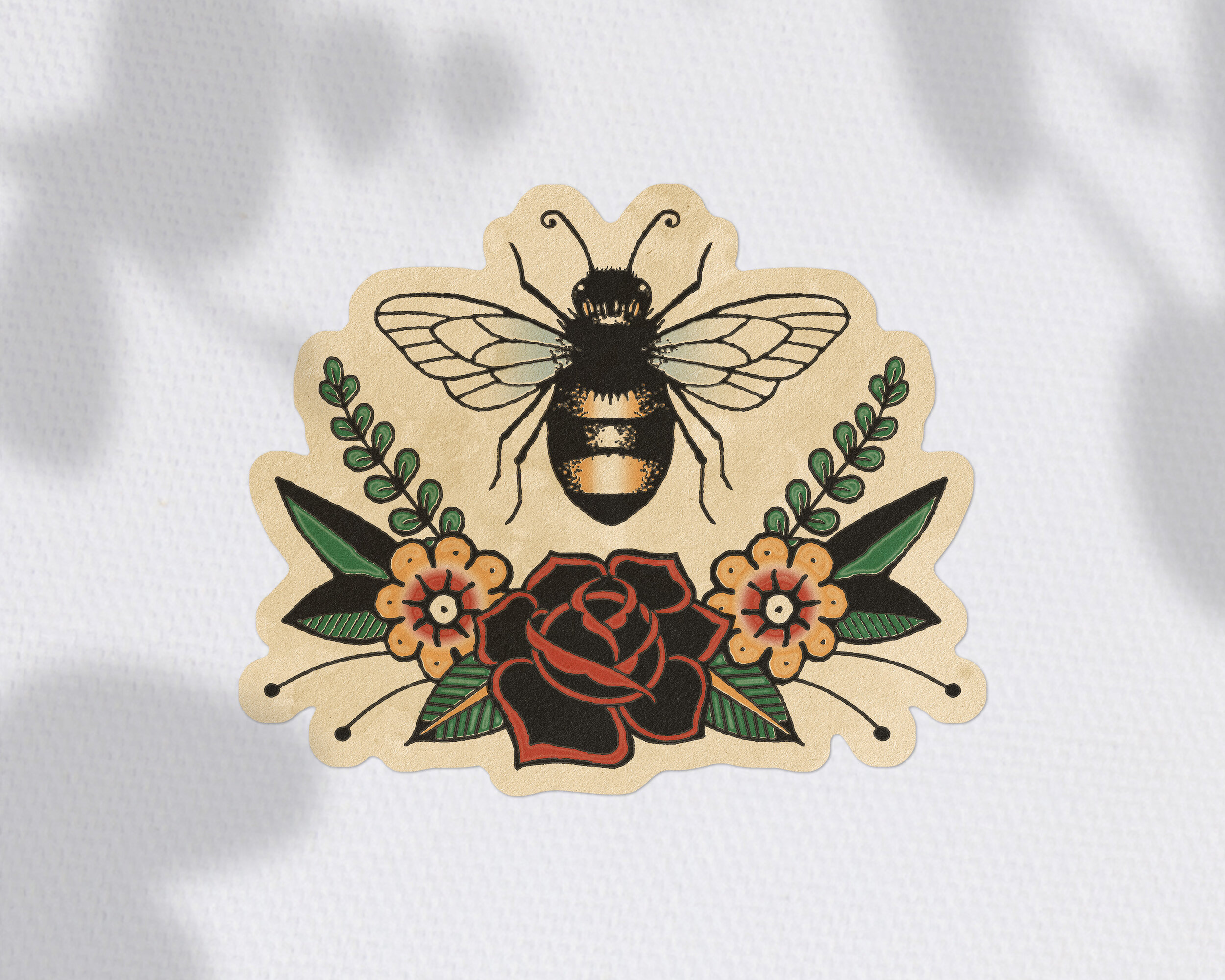 Old School Bee Sticker