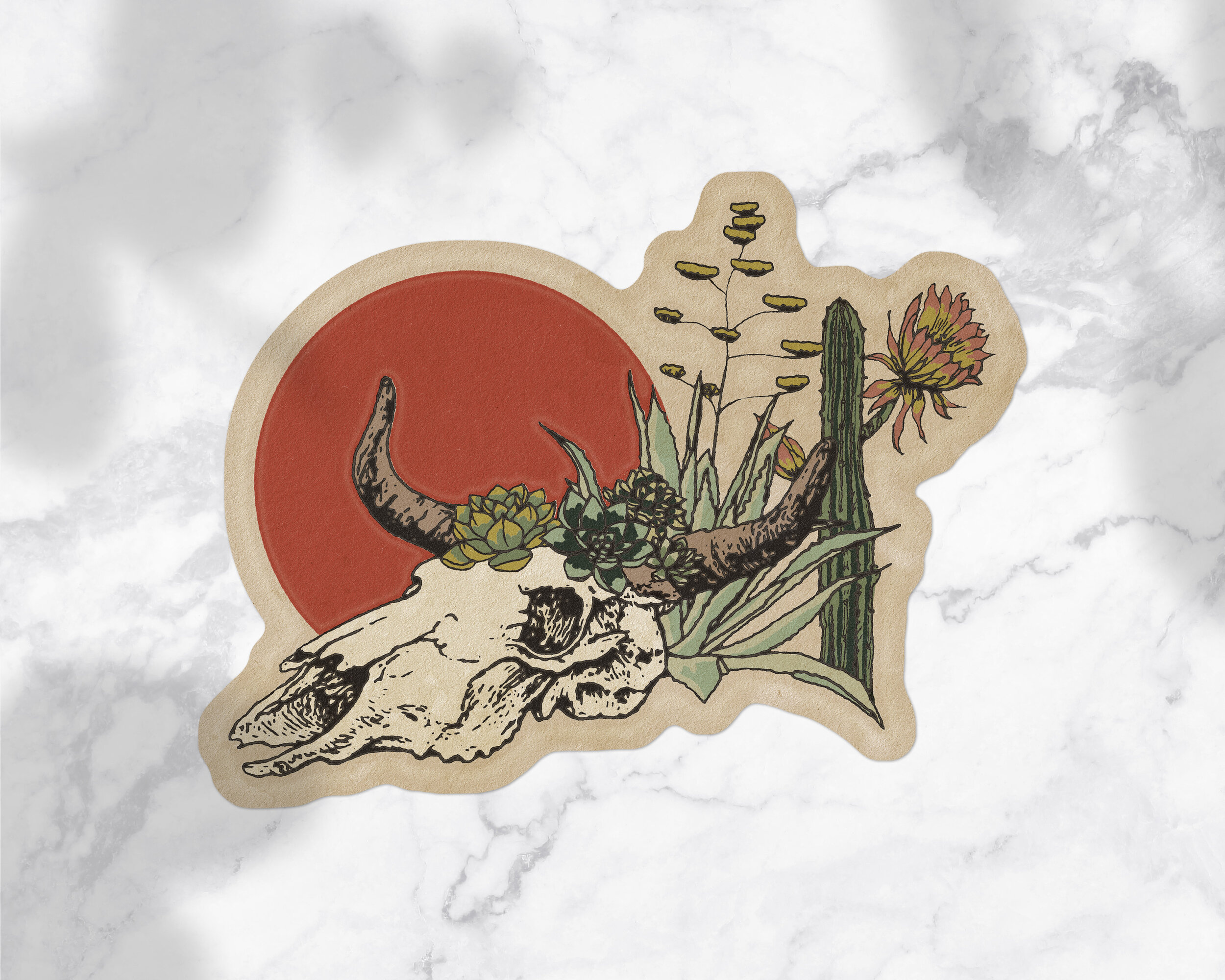 Cow Skull Sticker