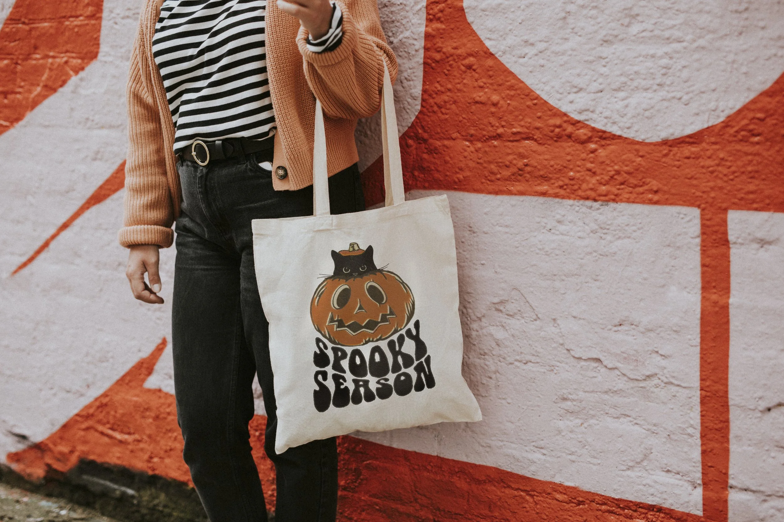 Spooky Season Kitty Tote
