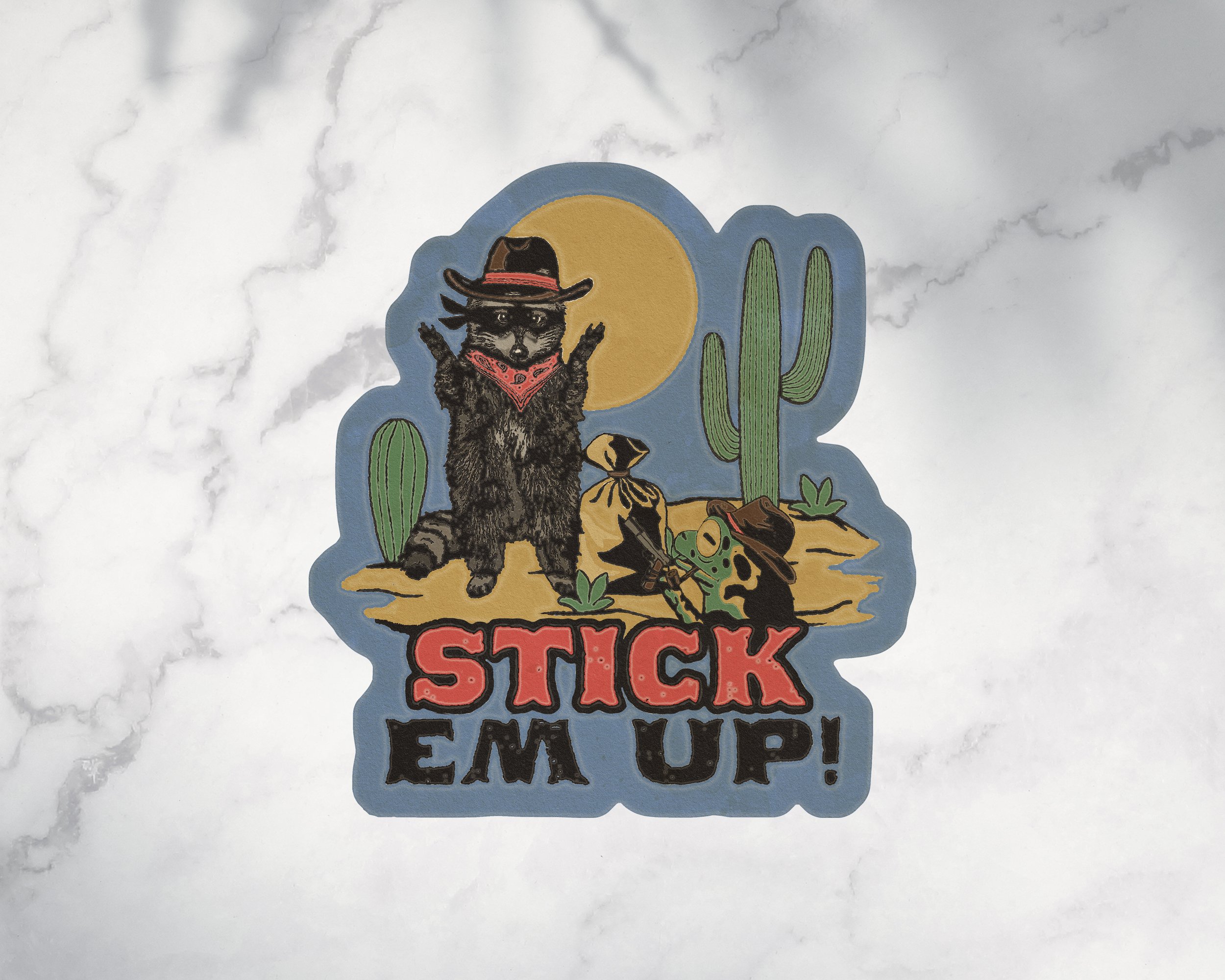 Raccoon Cowboy Sticker