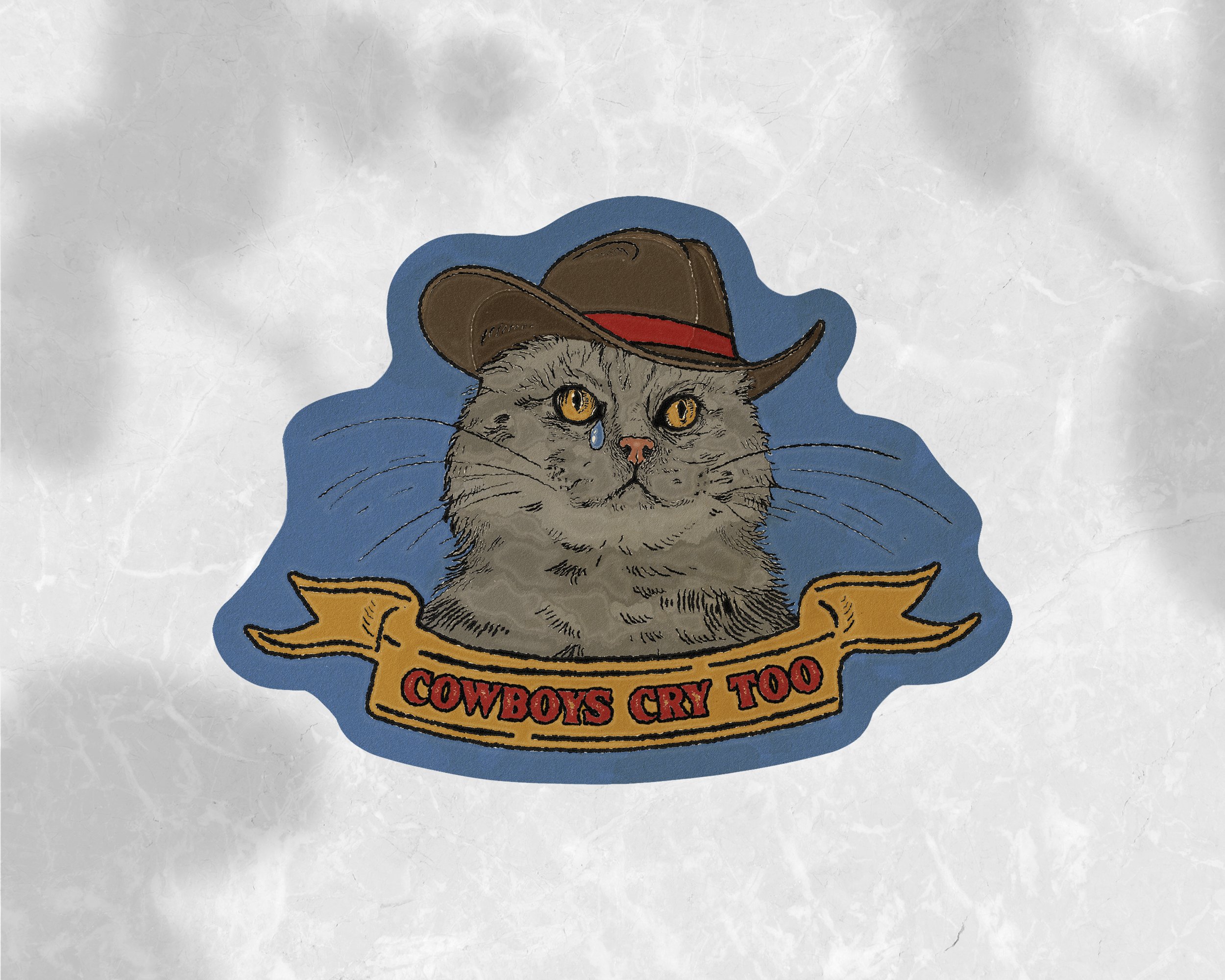 Cat Cowboy: Cowboys Cry Too Sticker