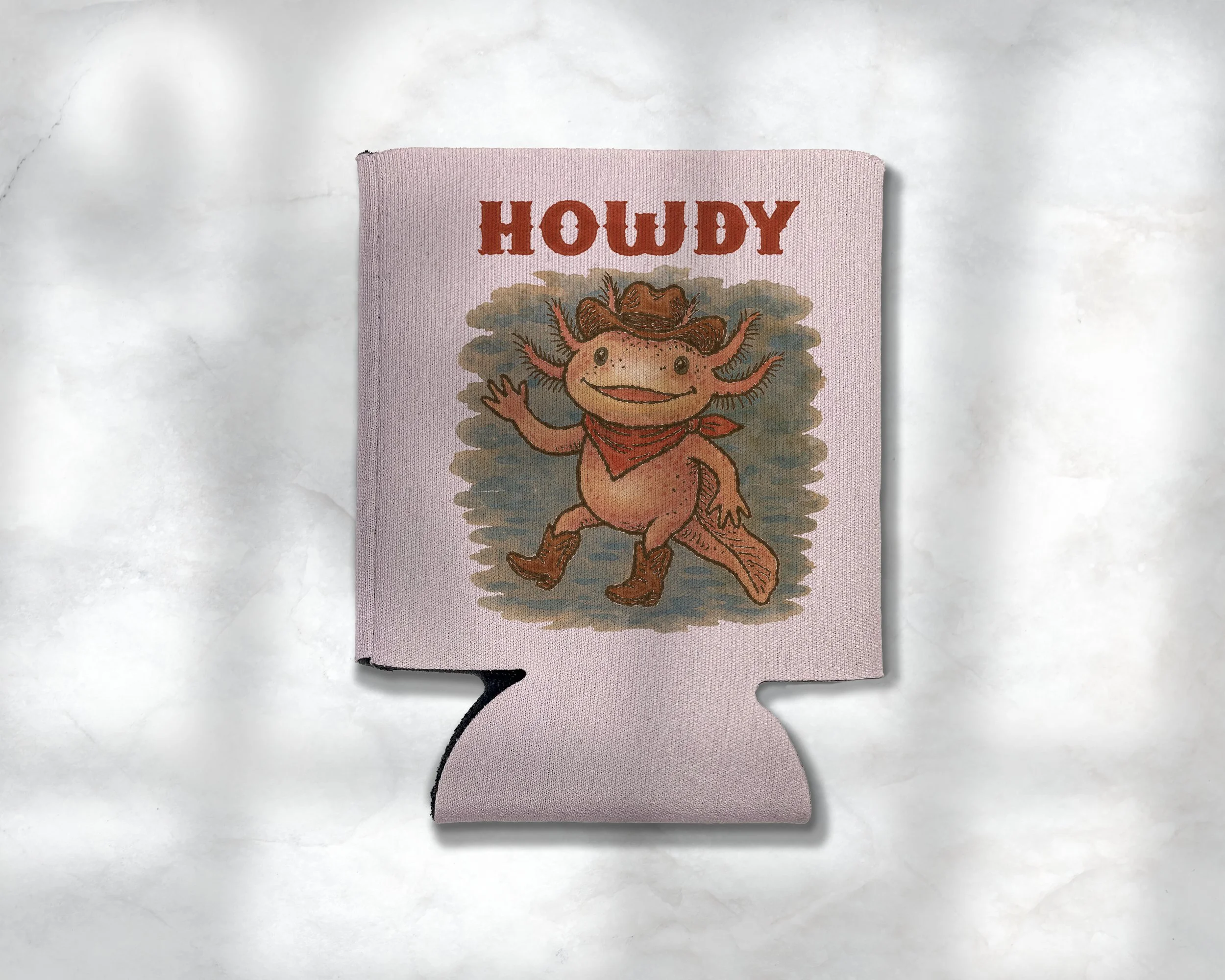 Howdy Axolotl Koozie