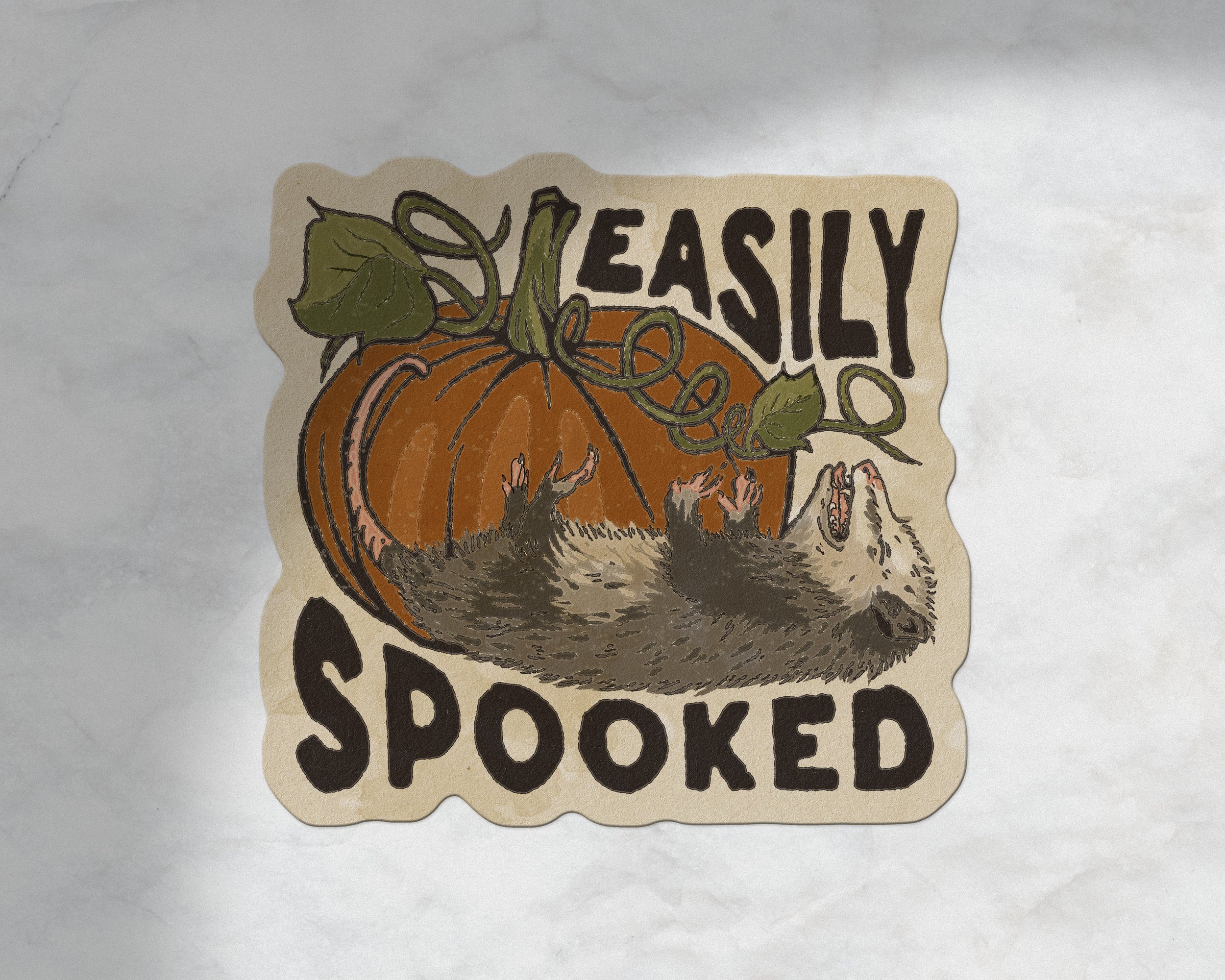 Easily Spooked Possum Sticker