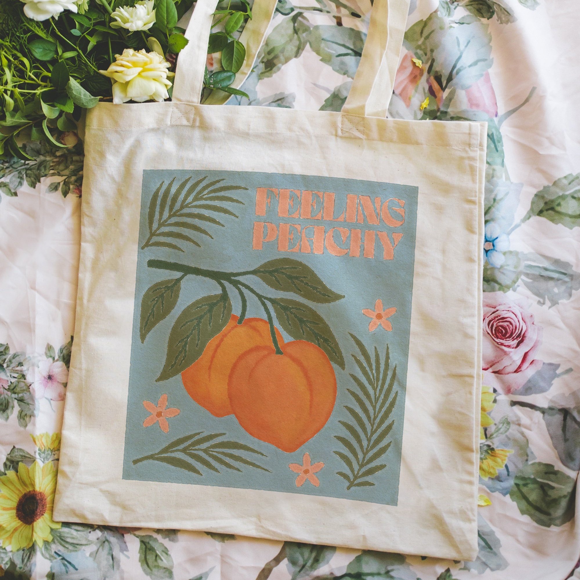 Feeling Peachy Farmers Market Tote