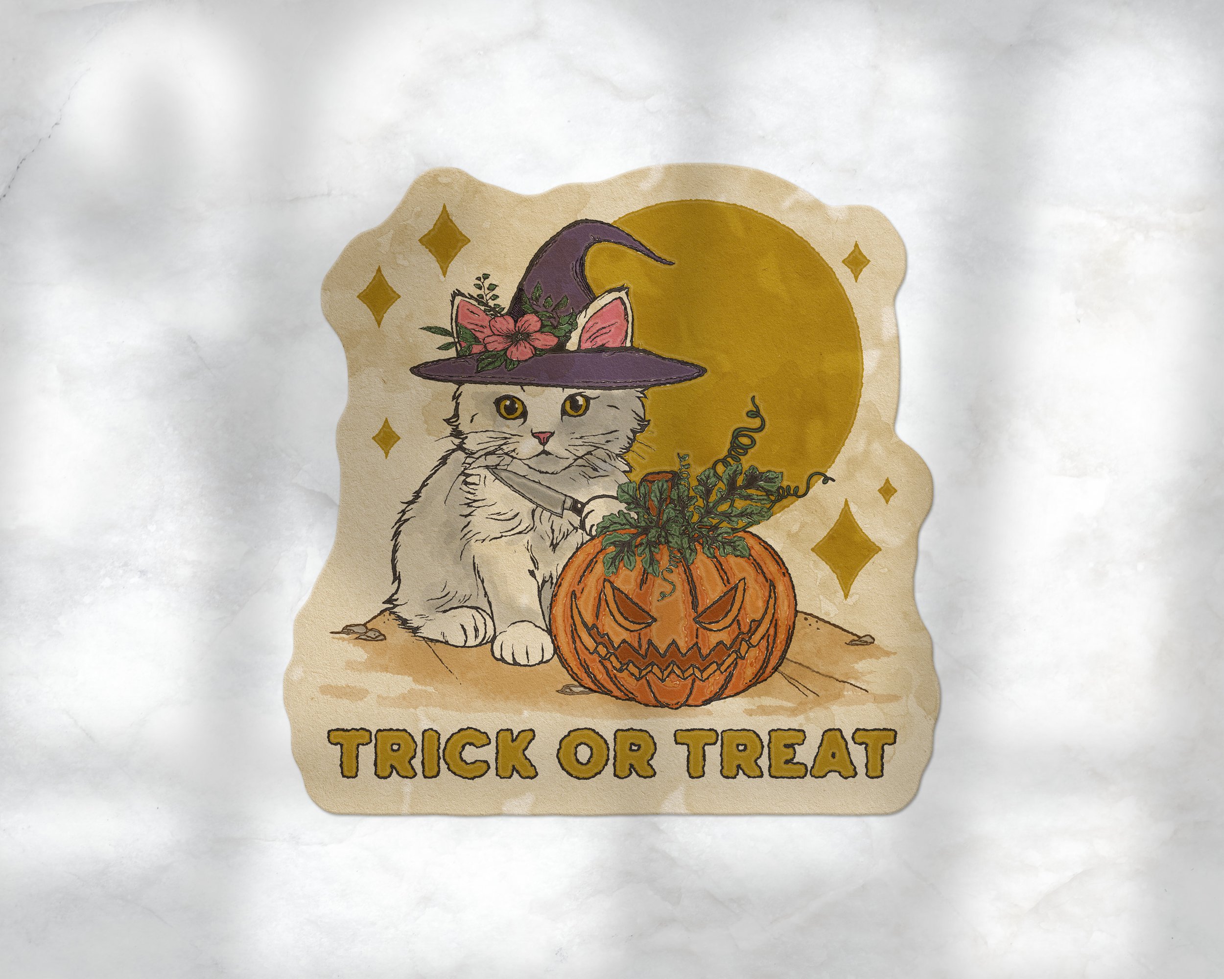 Trick or Treat Kitty Sticker