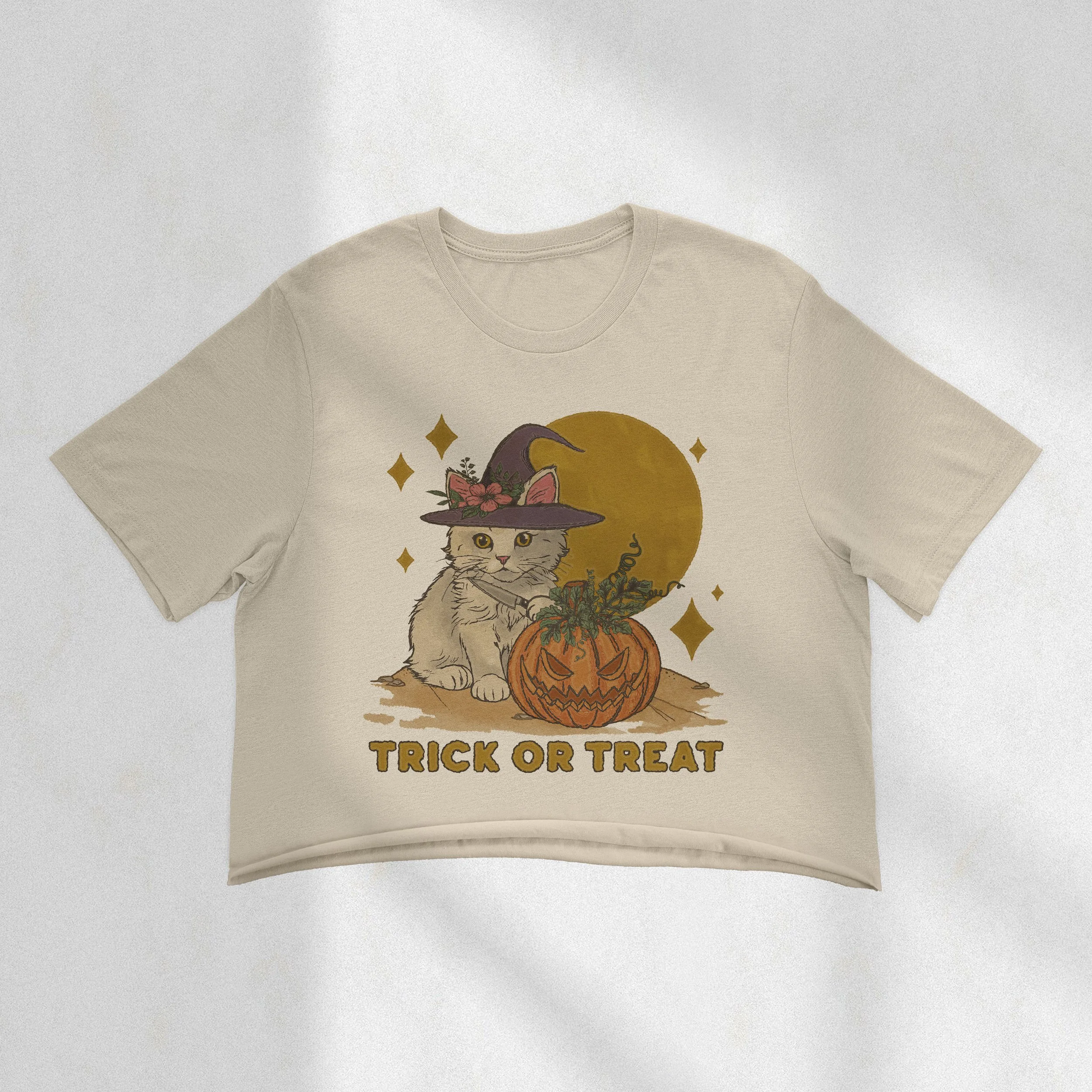 Trick or Treat Kitty Closeout Crop Top