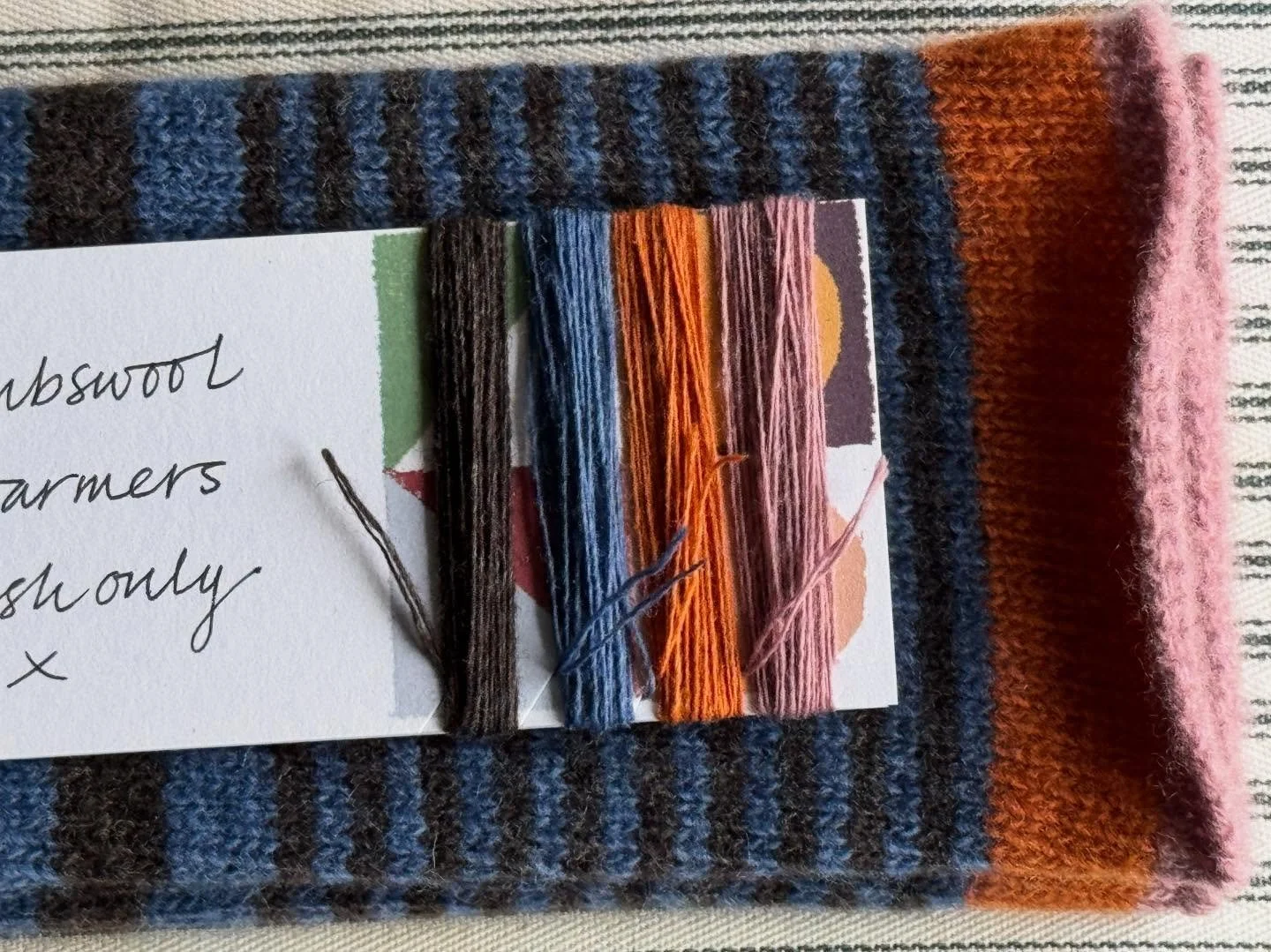 These wristwarmers are an order for a fellow stitcher. 🪡

I&rsquo;ve included a bit of extra yarn so they can be mended, or embellished for years to come. 

If you would like extra yarn with your order, I&rsquo;m happy to include it, just let me kno