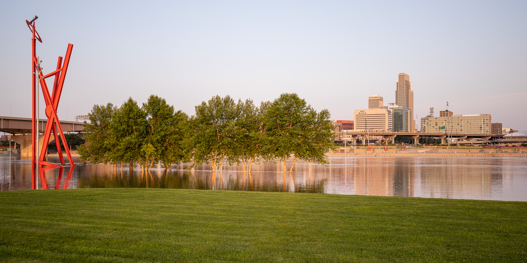 Tom Hanafan River's Edge Park looking towards Omaha. 