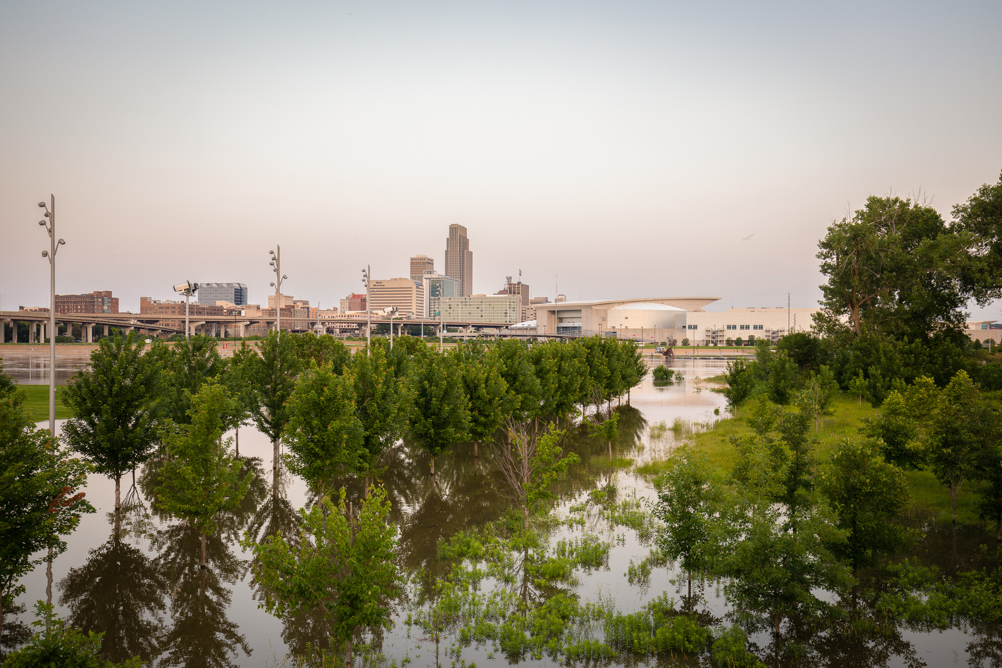 From The Bob Kerry Pedestrian Bridge overlooking Tom Hanafan River's Edge Park