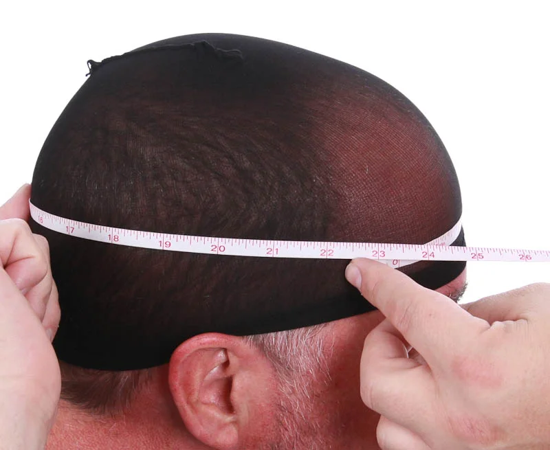 Measure just above your brow line in front and around the back at the biggest part of your head.