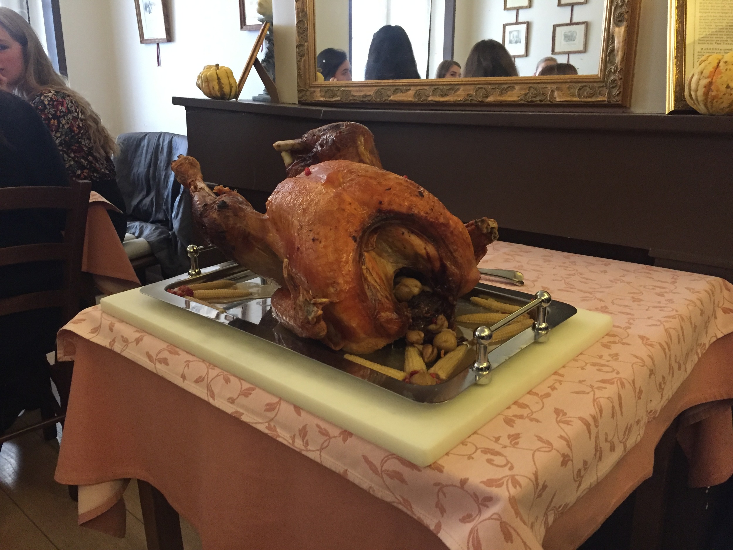 A simply massive turkey. Or 'Dinde' in French. Which literally means "From India." Go figure.
