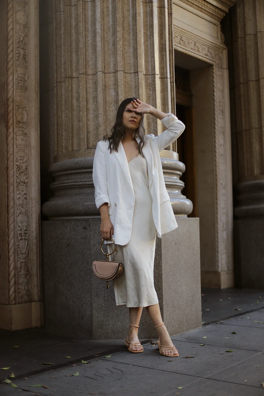 zara white slip dress