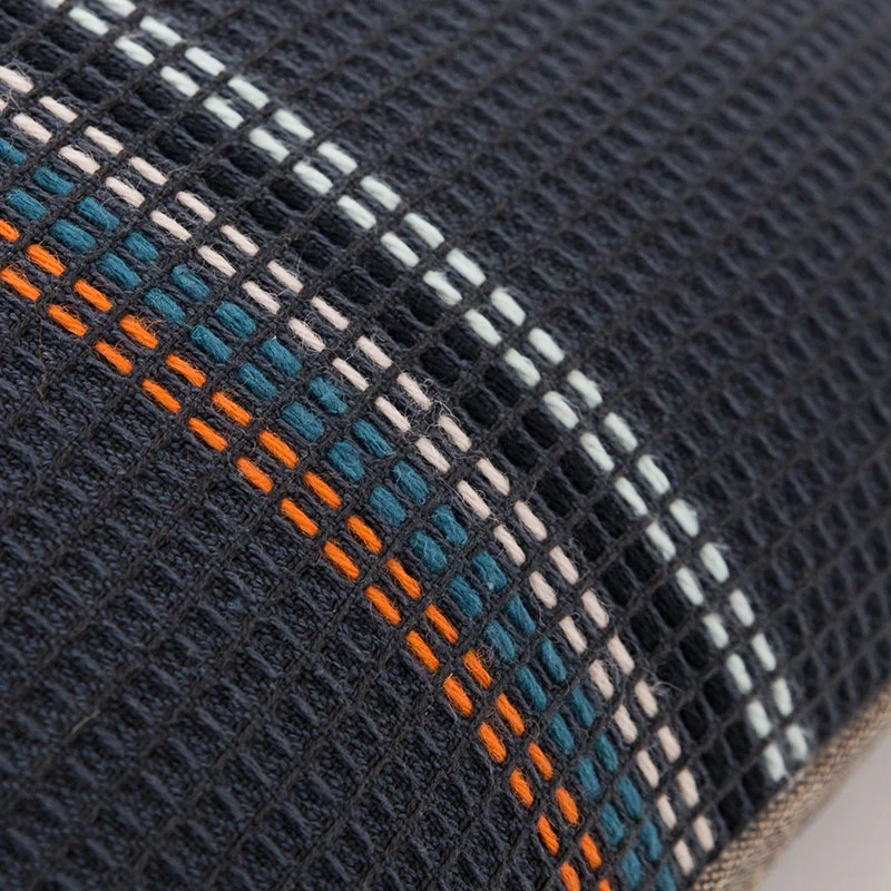 Neon hand embroidery close up detail