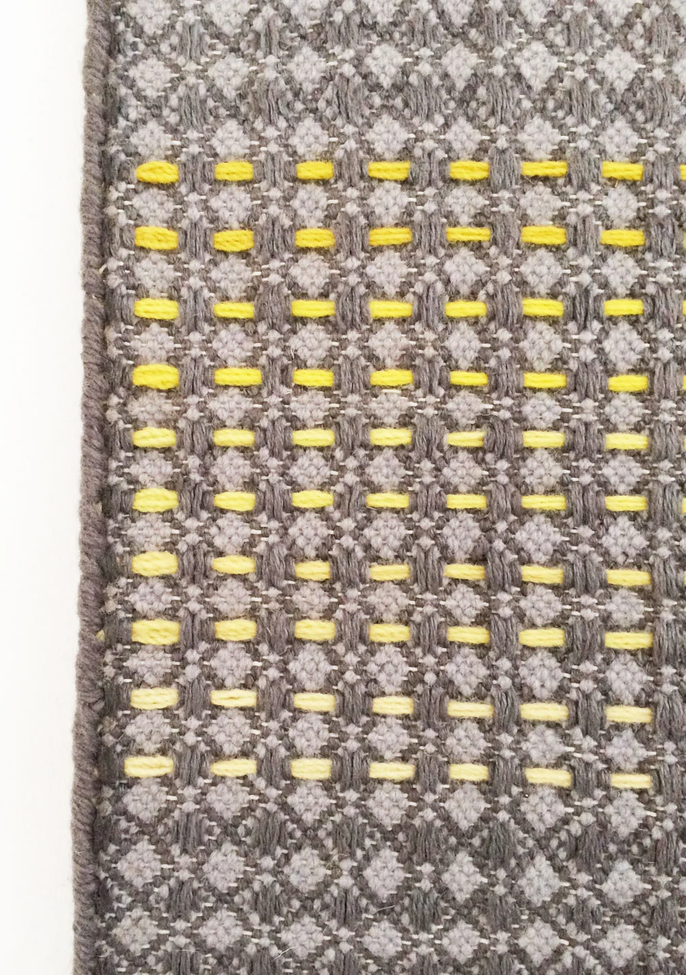 Yellow embroidery close up detail