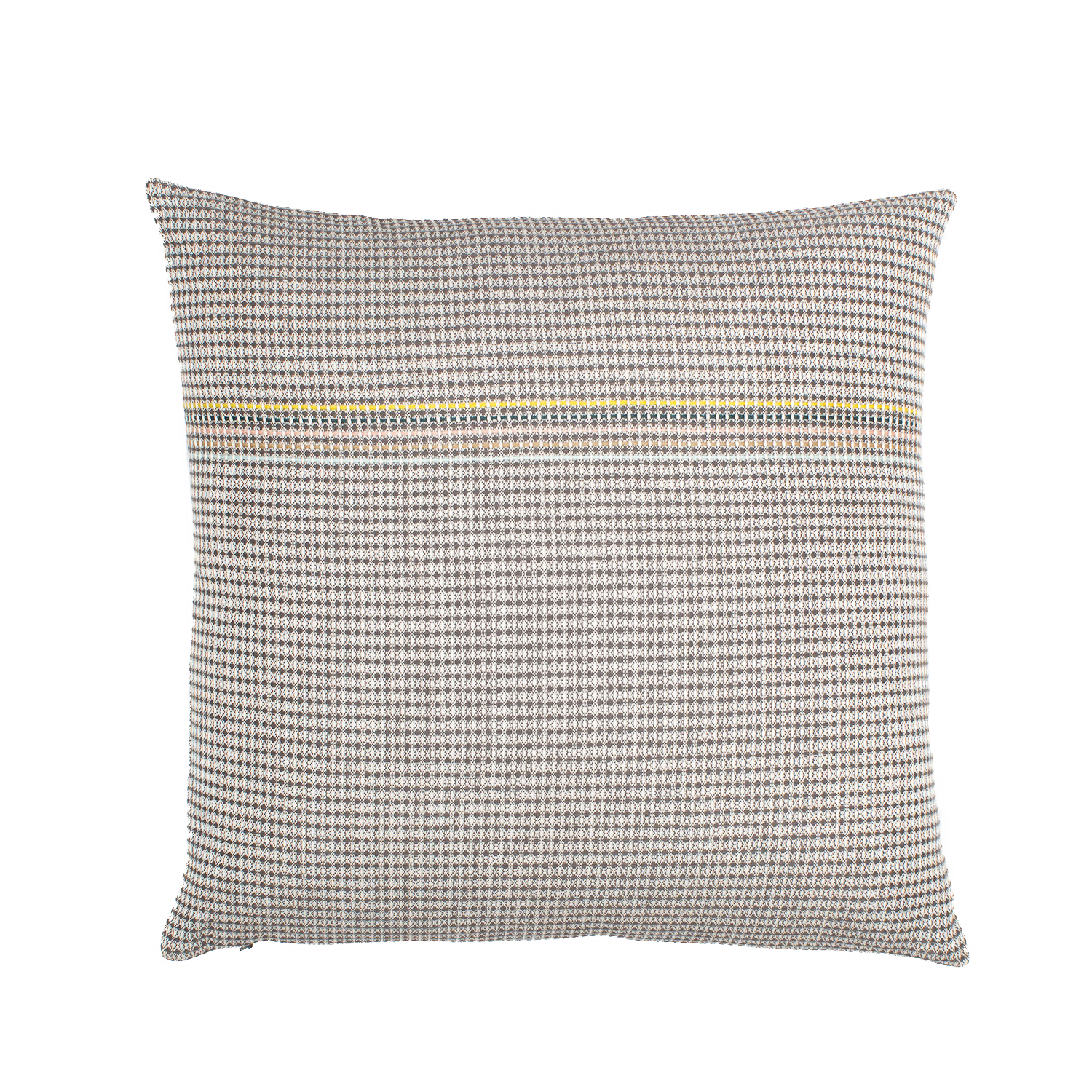 Hand embroidered organic cotton grey square cushion
