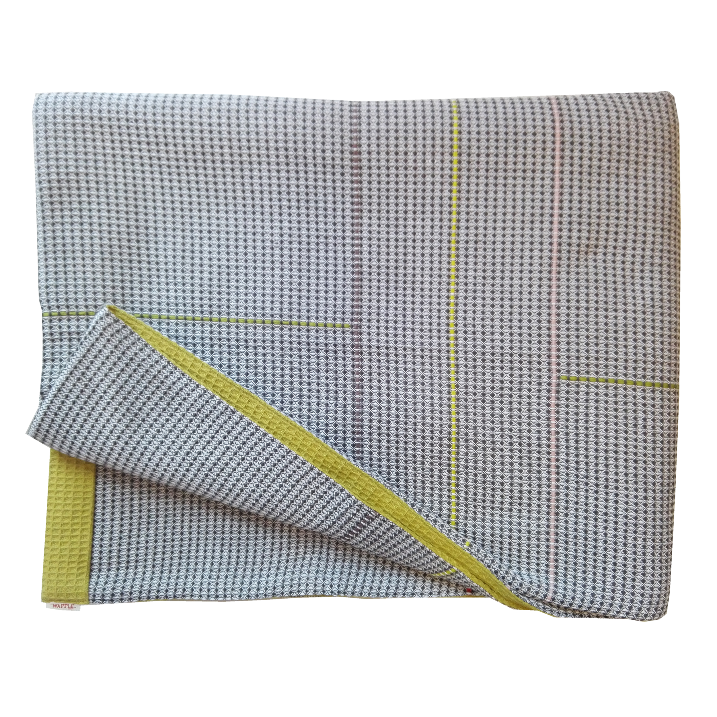 Hand embroidered charcoal and olive throw