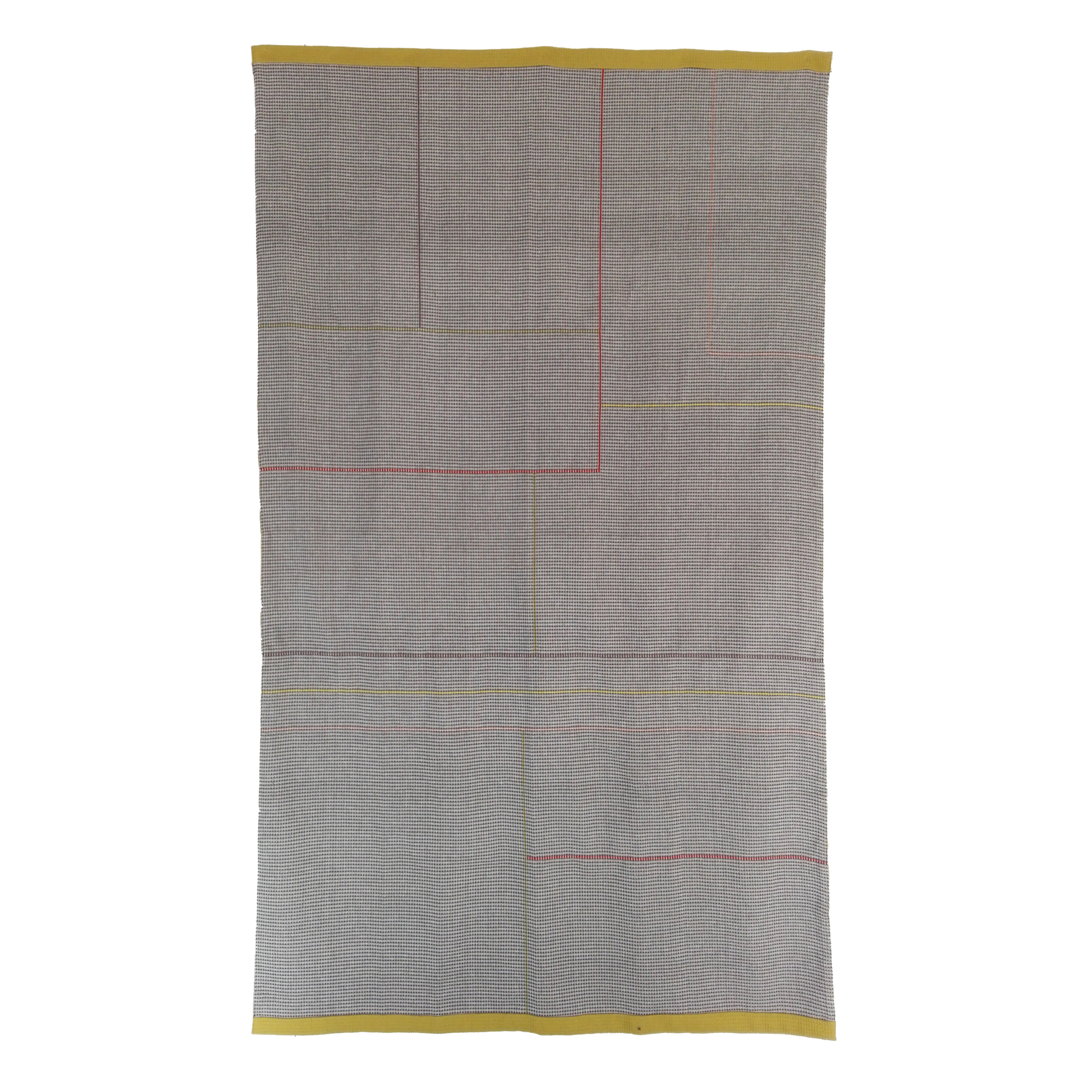 Hand embroidered charcoal and olive throw