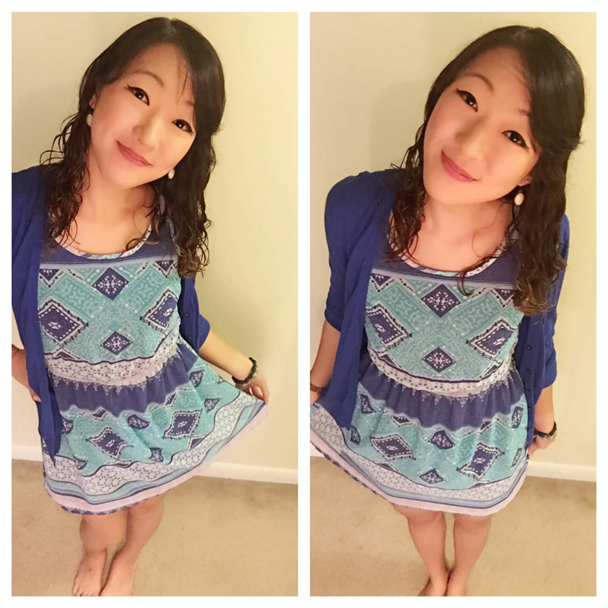 Dress: Target / Cardigan: Old Navy / Earrings: Charming Charlie's