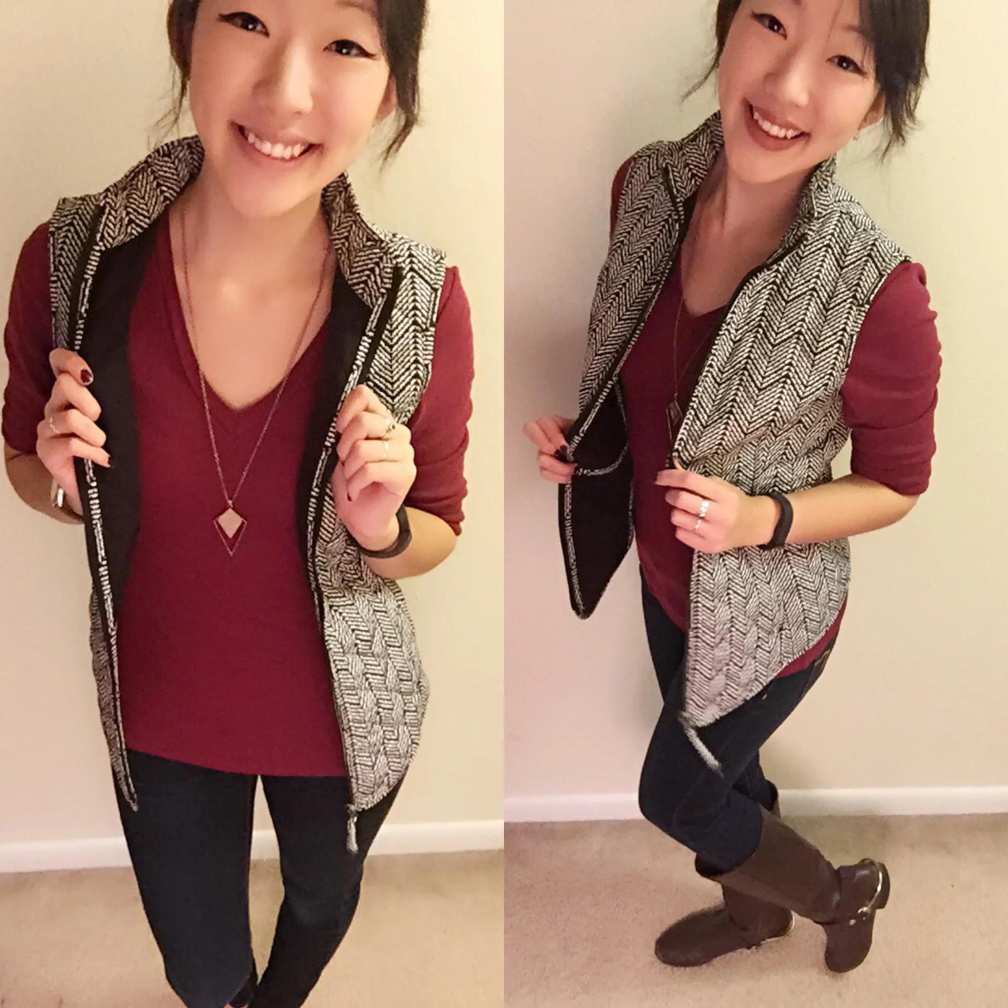 herringbone + maroon ♥