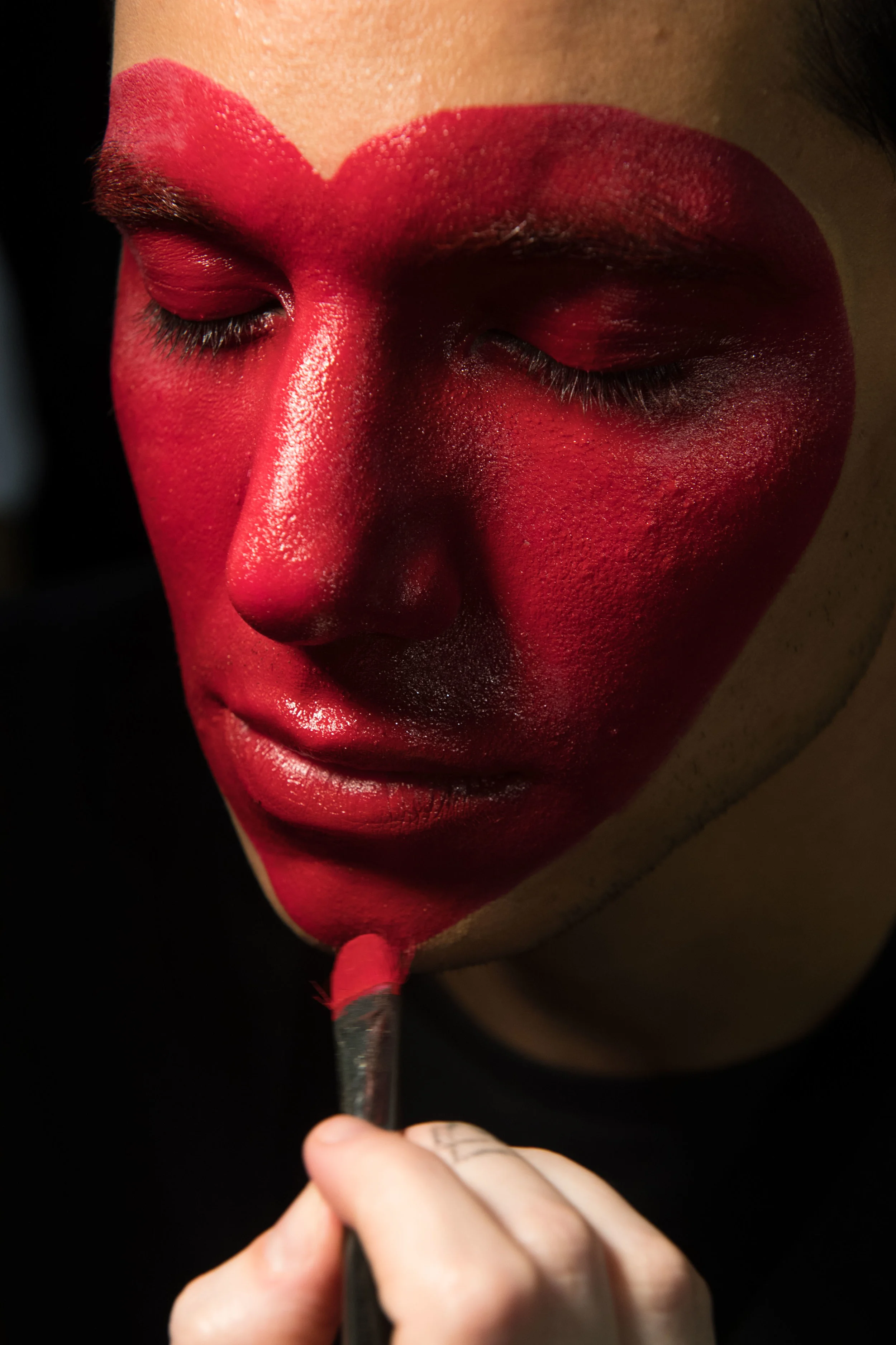 A personal favorite , Varoin Marwah's model getting prepped backstage.