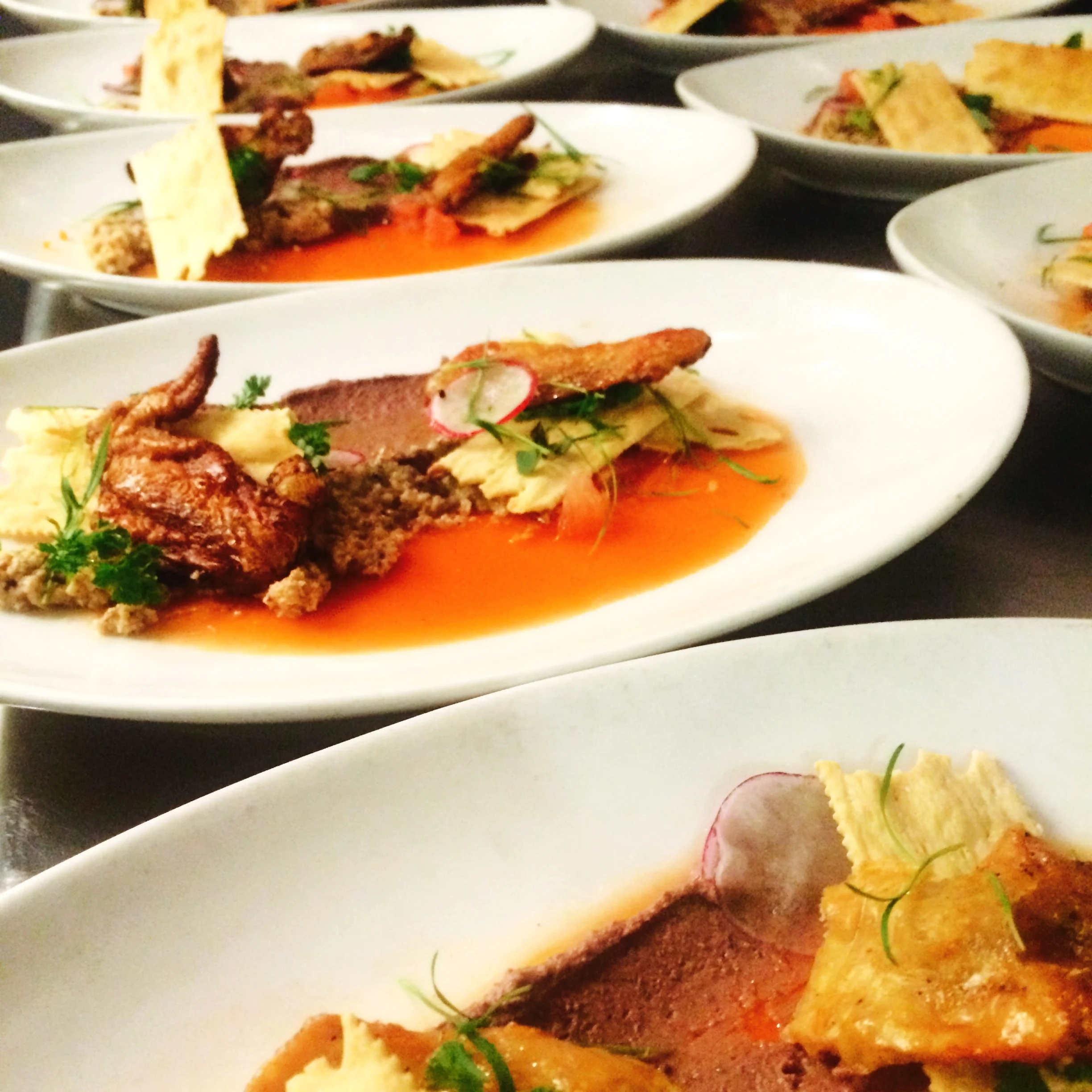 Chicken Liver, Chicken Cracklins', Carrot Aspic