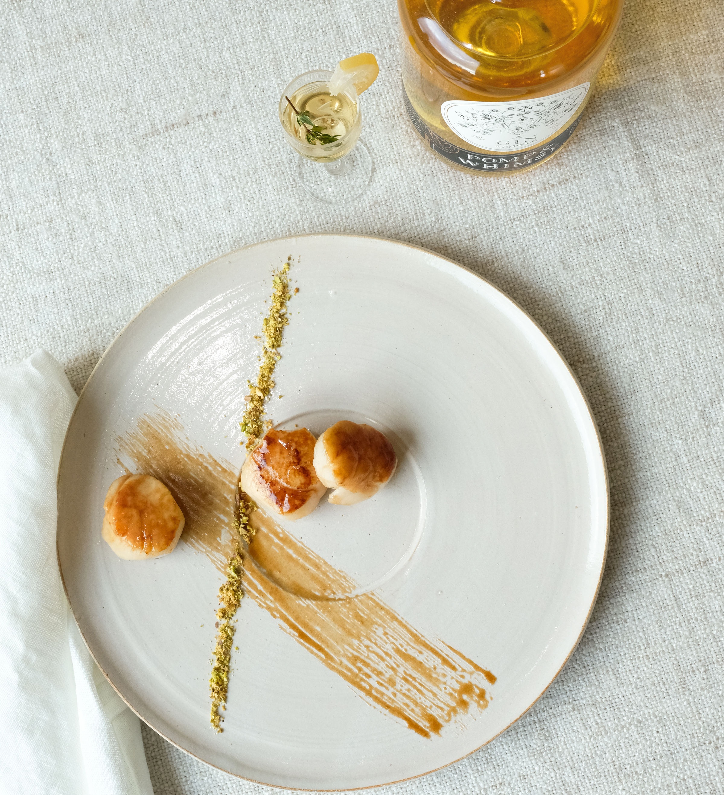 Seared Scallops in Brown Butter Pomp &amp; Whimsy Pan Sauce (Bessie Lacap Photography)