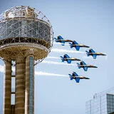 US Navy Blue Angels Fly Over DFW Honoring Frontline Workers