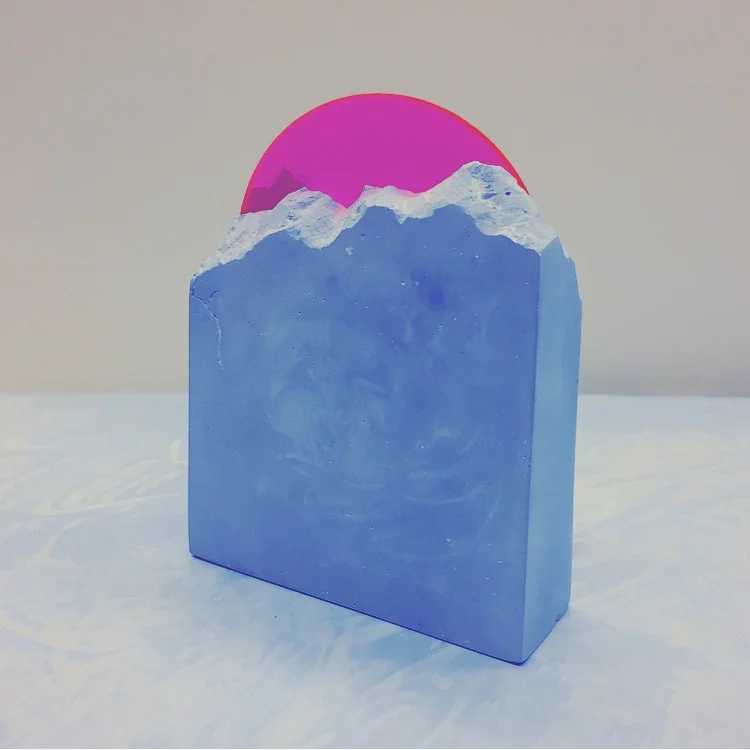 Devra Freelander Desktop Mountain, 2017 4" x 5.5" x 1.75" Florescent acrylic and gypsum SOLD