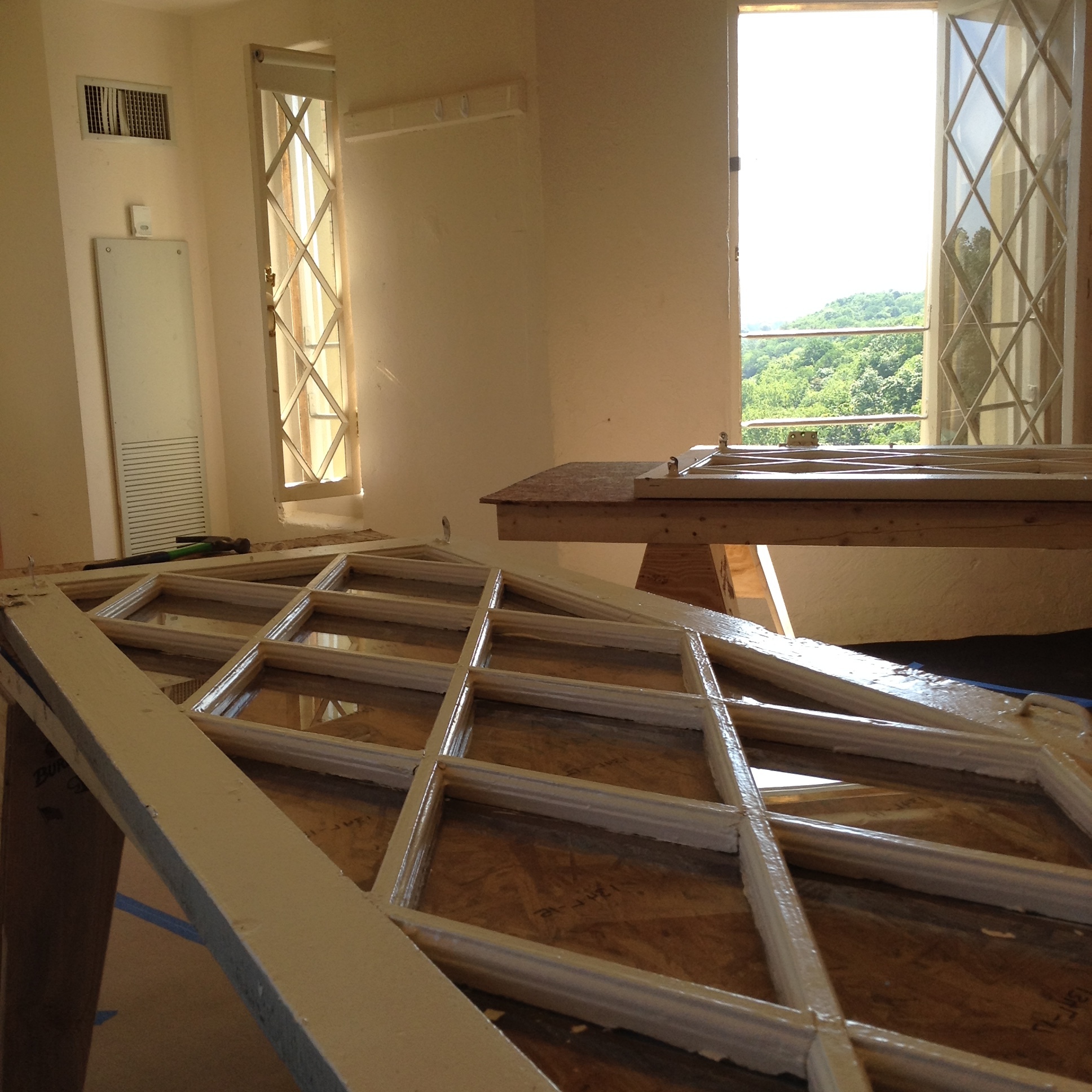 Working on-site in a Barracks room.