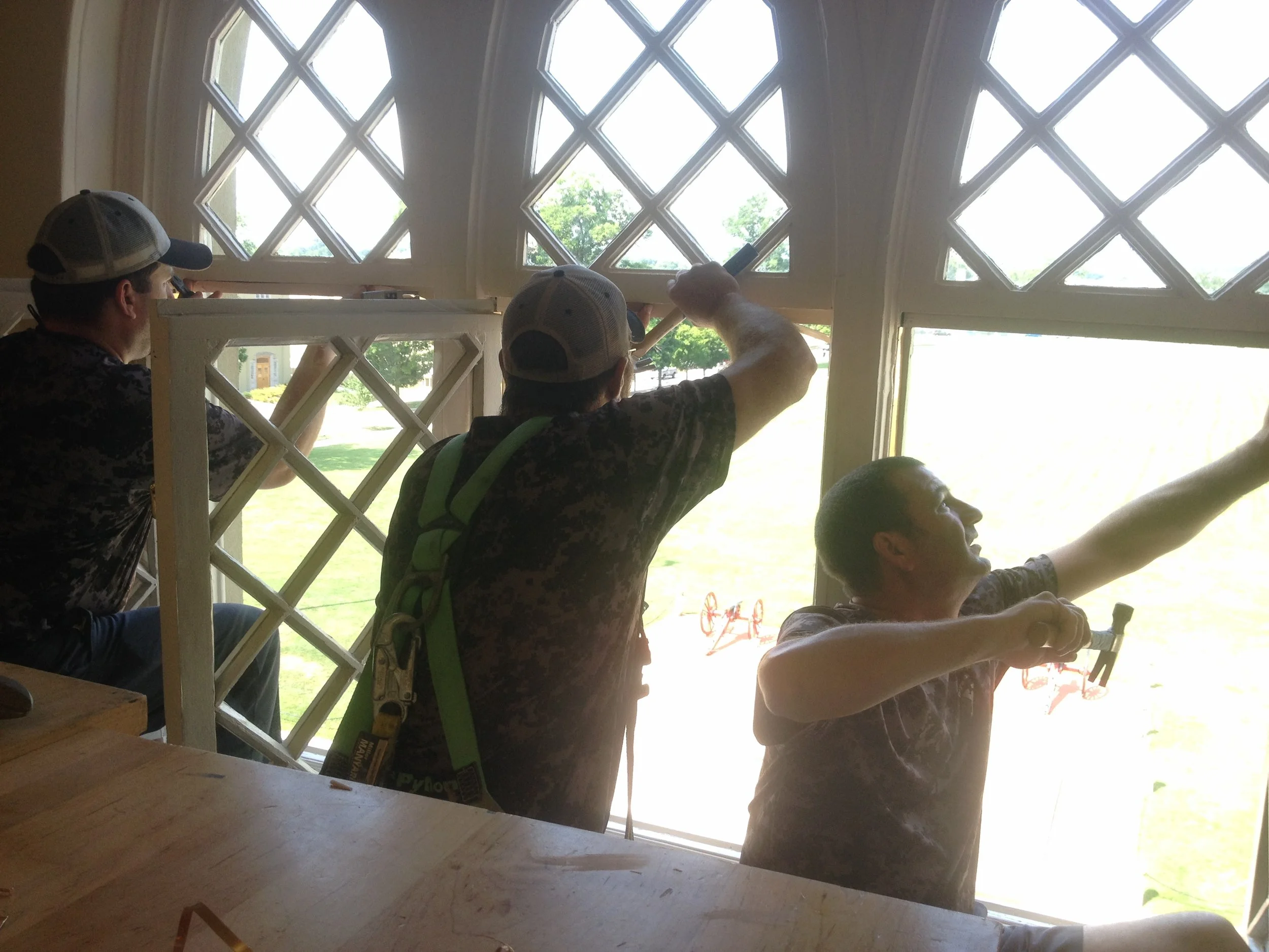 VMI employees were trained in basic installation and window maintenance, like installing copper weatherstripping. 