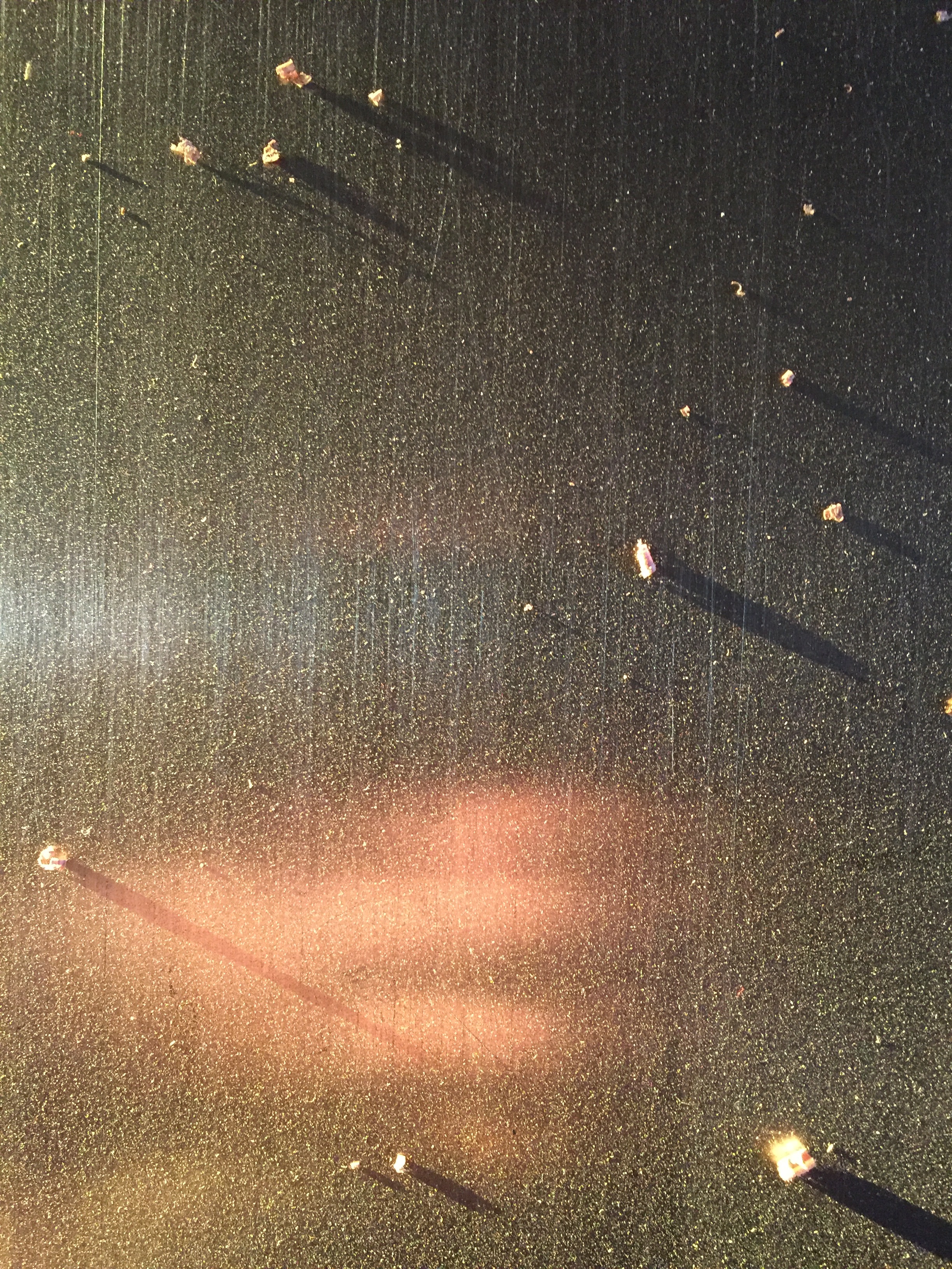 Dust on a planer bed.
