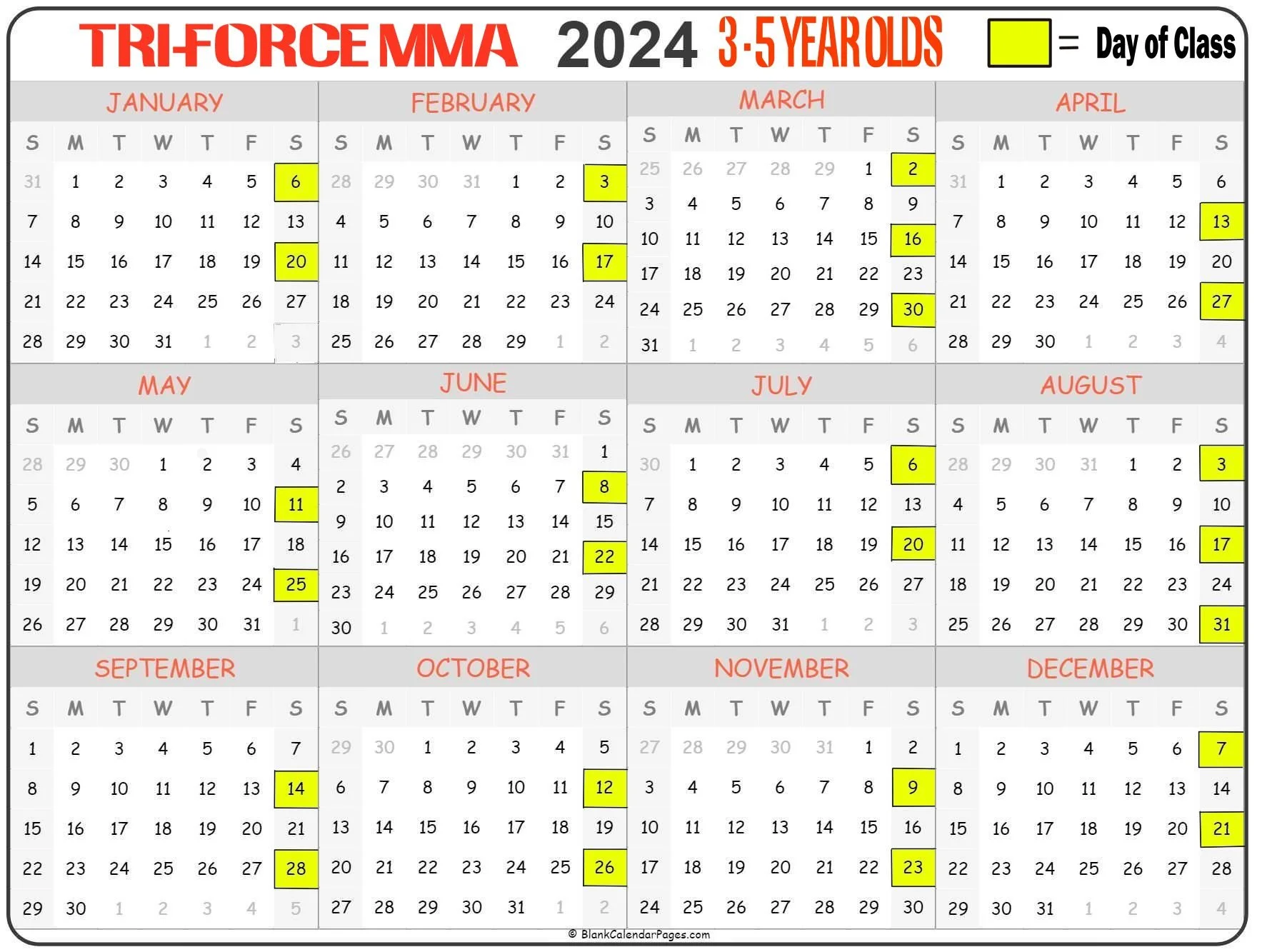 TriForce MMA and BJJ — Kids Martial Arts Schedule