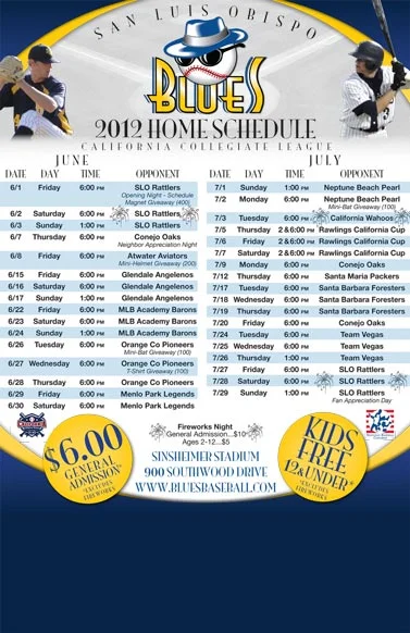 SLO Blues Schedule Poster