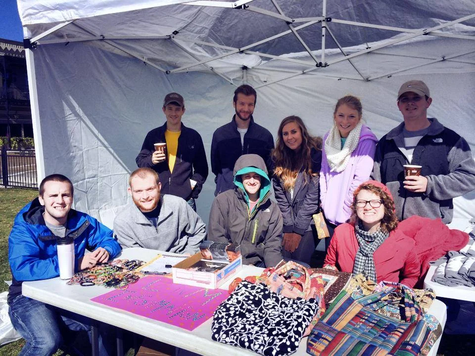 UT Martin student organization chapter members of Letters in Motion selling product to raise funds as a group to travel to Nepal.