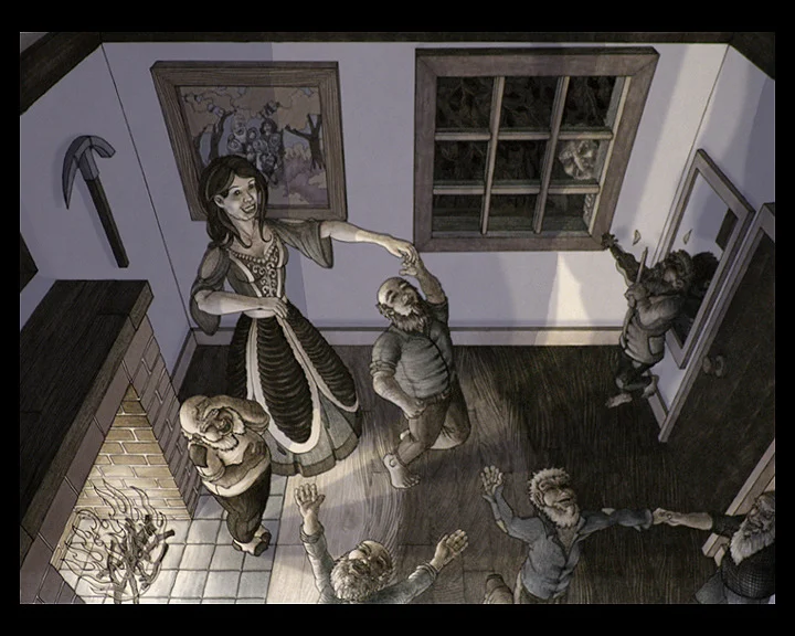 Snow White, Six Dwarves, and a Witch