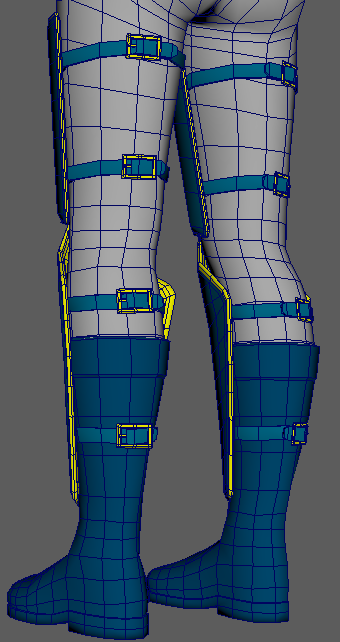 Low Poly Clothing Progress - Lower Back View