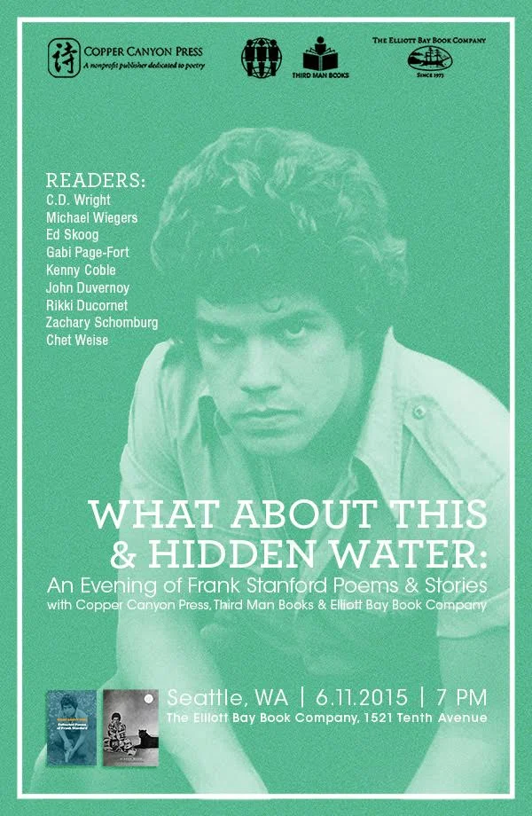 I’ll read a Frank Stanford poem to you on Thursday night.