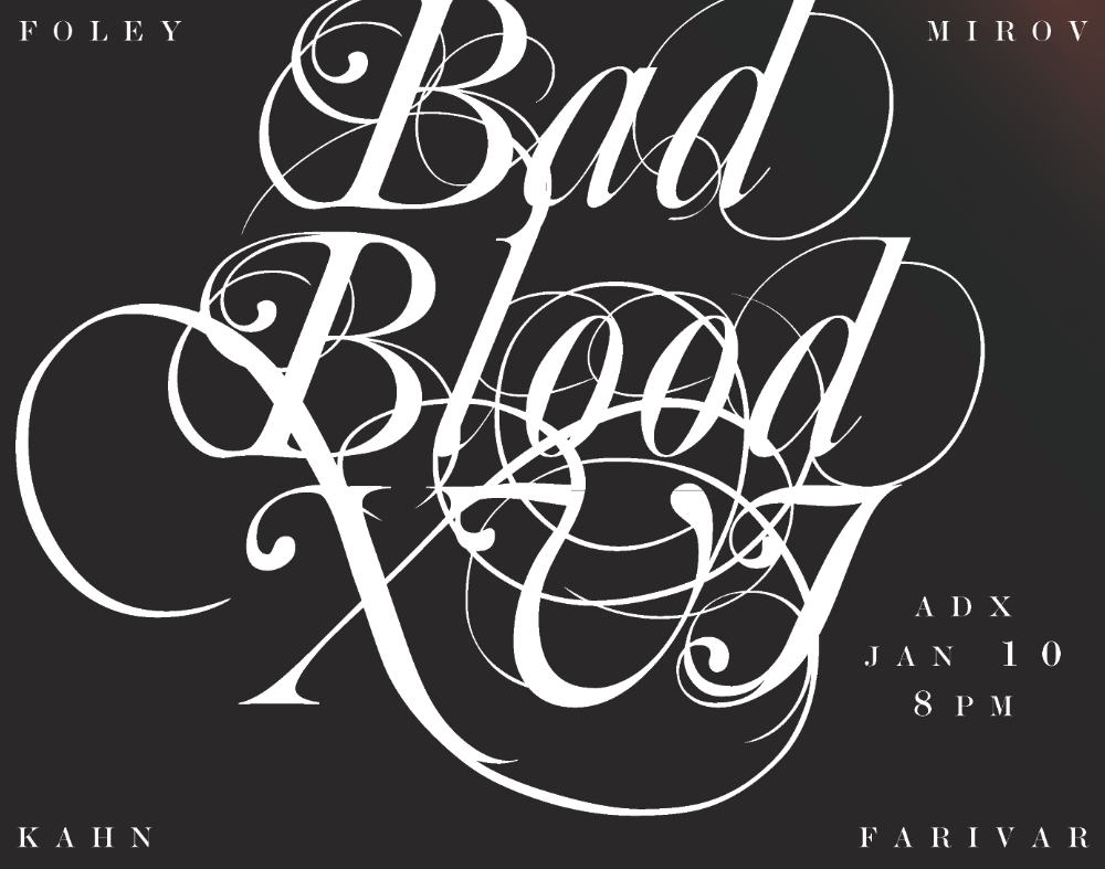 Come to ADX for a Bad Blood to help Octopus Books and Poor Claudia celebrate the official release of two of our newest books: Ben Mirov’s Hider Roser (Octopus Books) and Elaine Kahn’s A Voluptuous Dream During an Eclipse (Poor Claudia). Ben and Elaine will be reading poems with Rebecca Farivar, author of Correct Animal (Octopus Books), and Brian Foley, author of The Constitution (Black Ocean, forthcoming).
And we’ll let you sip on some Gigantic Beer if you remember to put some coin in the har har jar. Mingle is at 7:30. Tingle is at 8.
