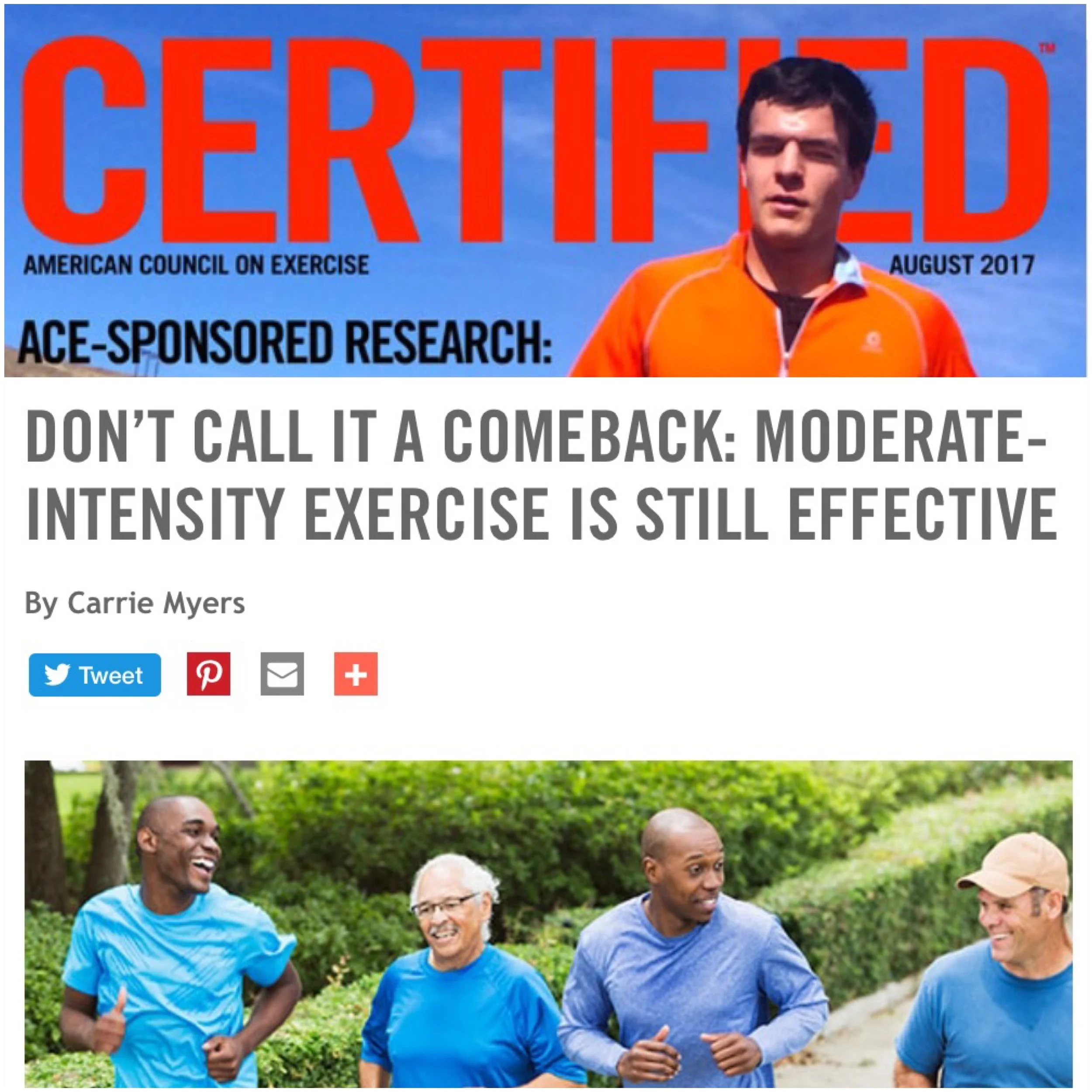 Don't Call It a Comeback: Moderate-Intensity Exercise Is Still Effective