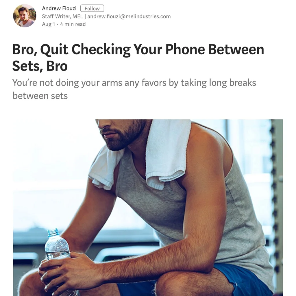 Bro, Quit Checking Your Phone Between Sets, Bro