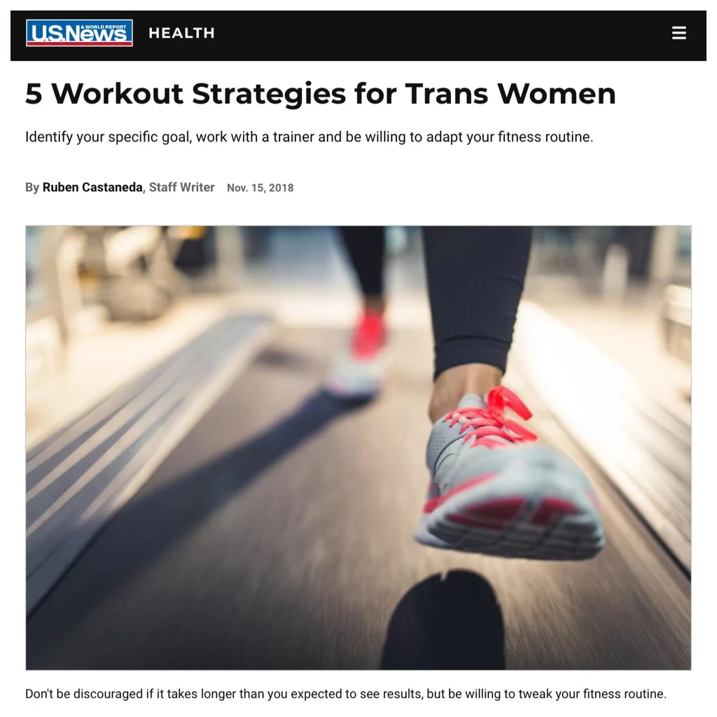 JJFit in the News: 5 Workout Strategies for Trans Women (US News &amp; World Report)