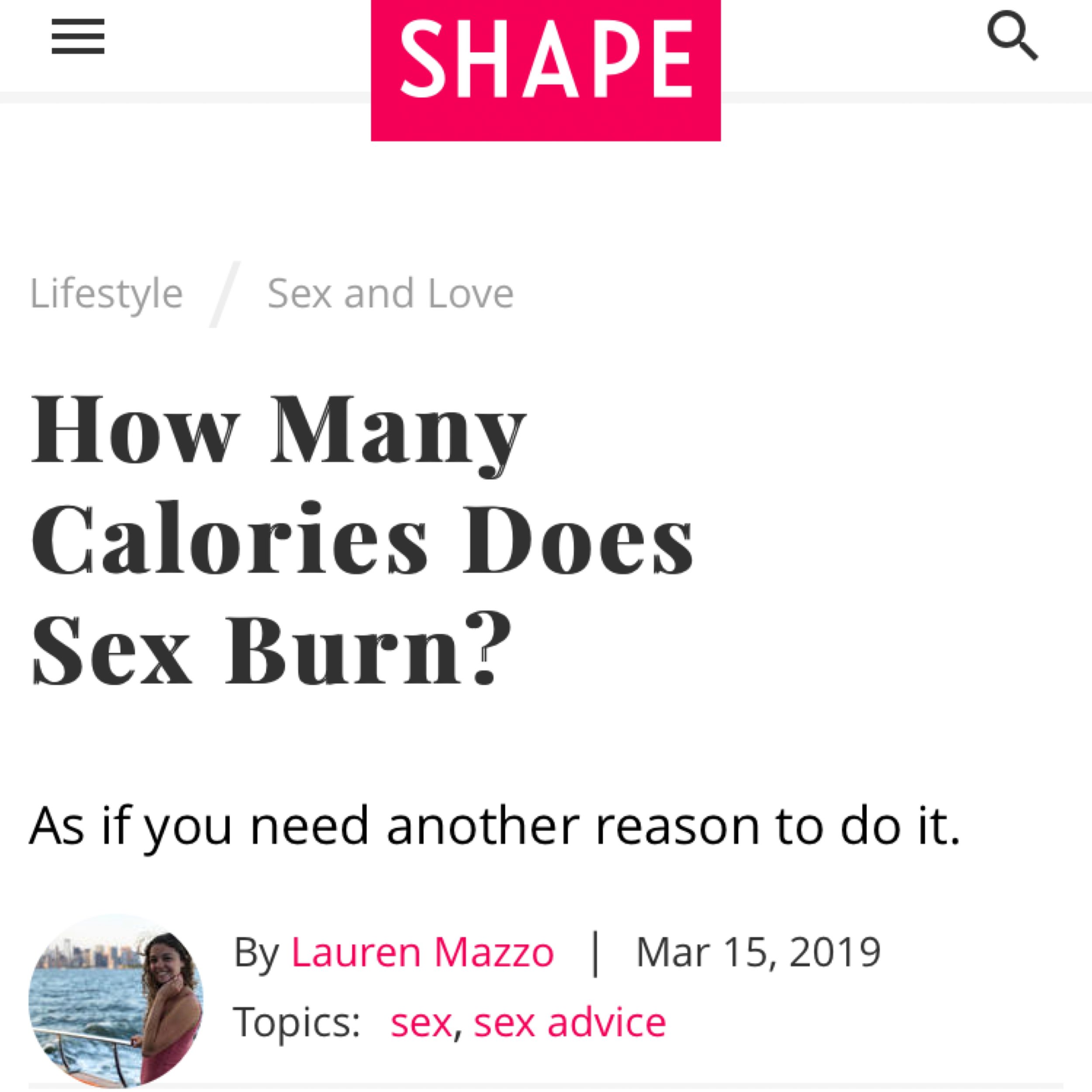 How Many Calories Does Sex Burn? (Shape Magazine) — Jonathan Jordan Fitness image