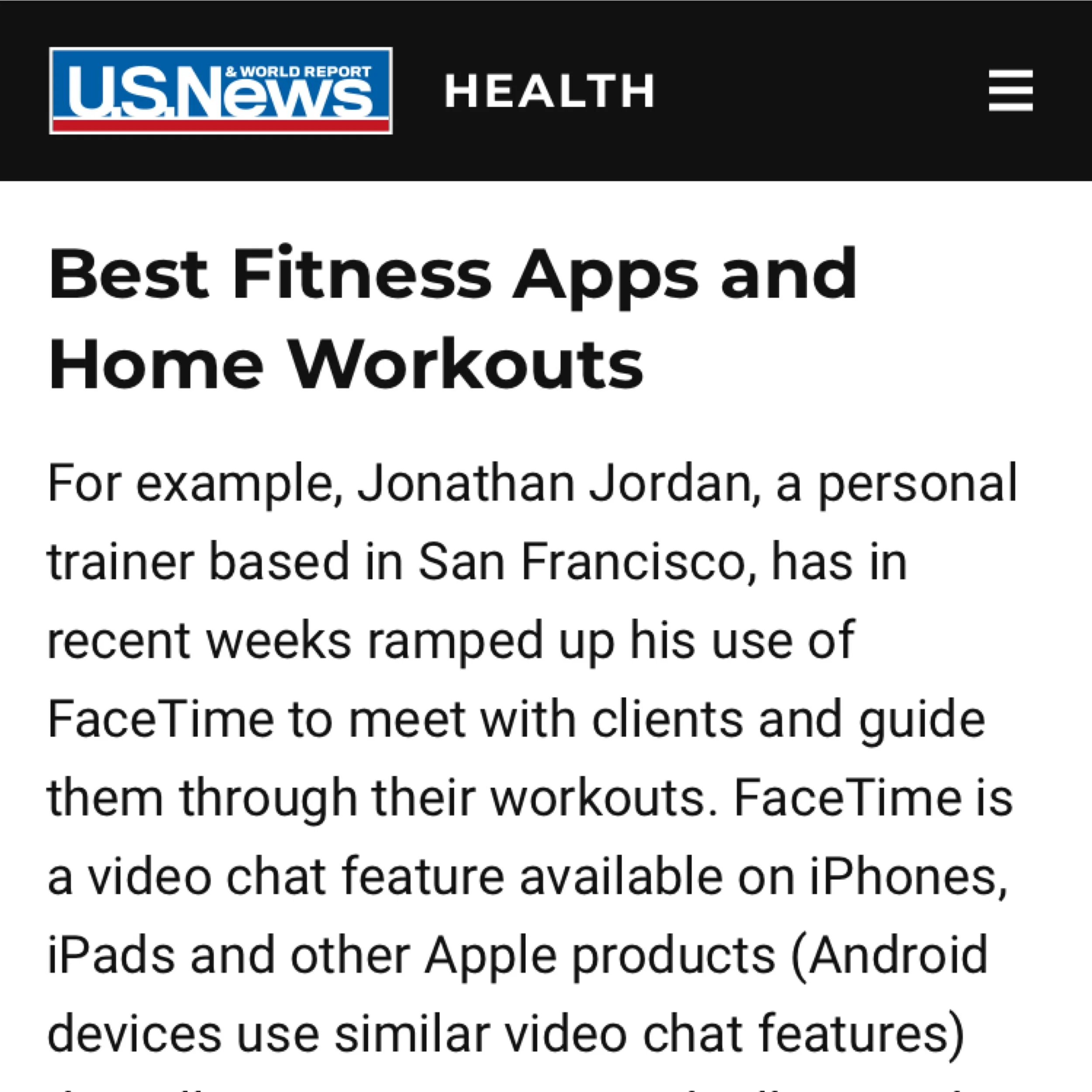 Best Fitness Apps and Home Workouts (US News &amp; World Report)