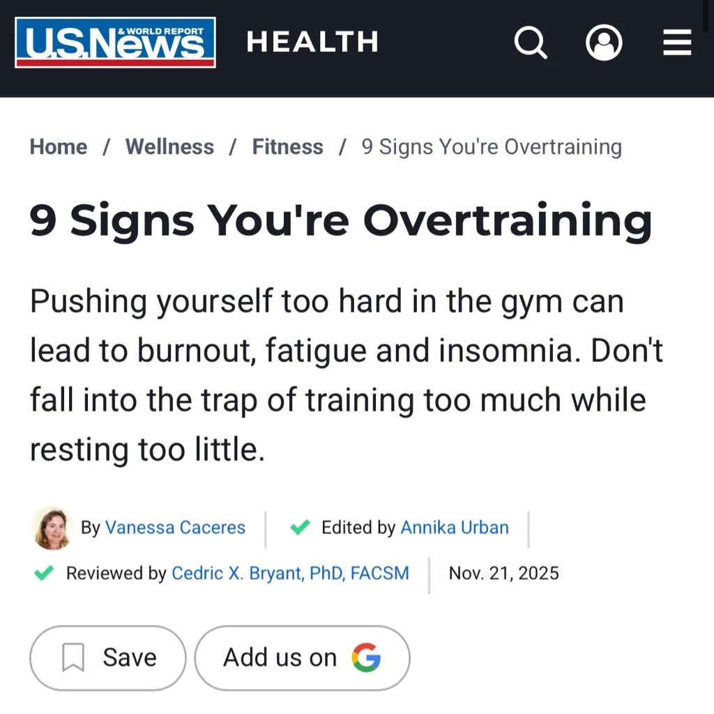 JJ in the News: 9 Signs You're Overtraining