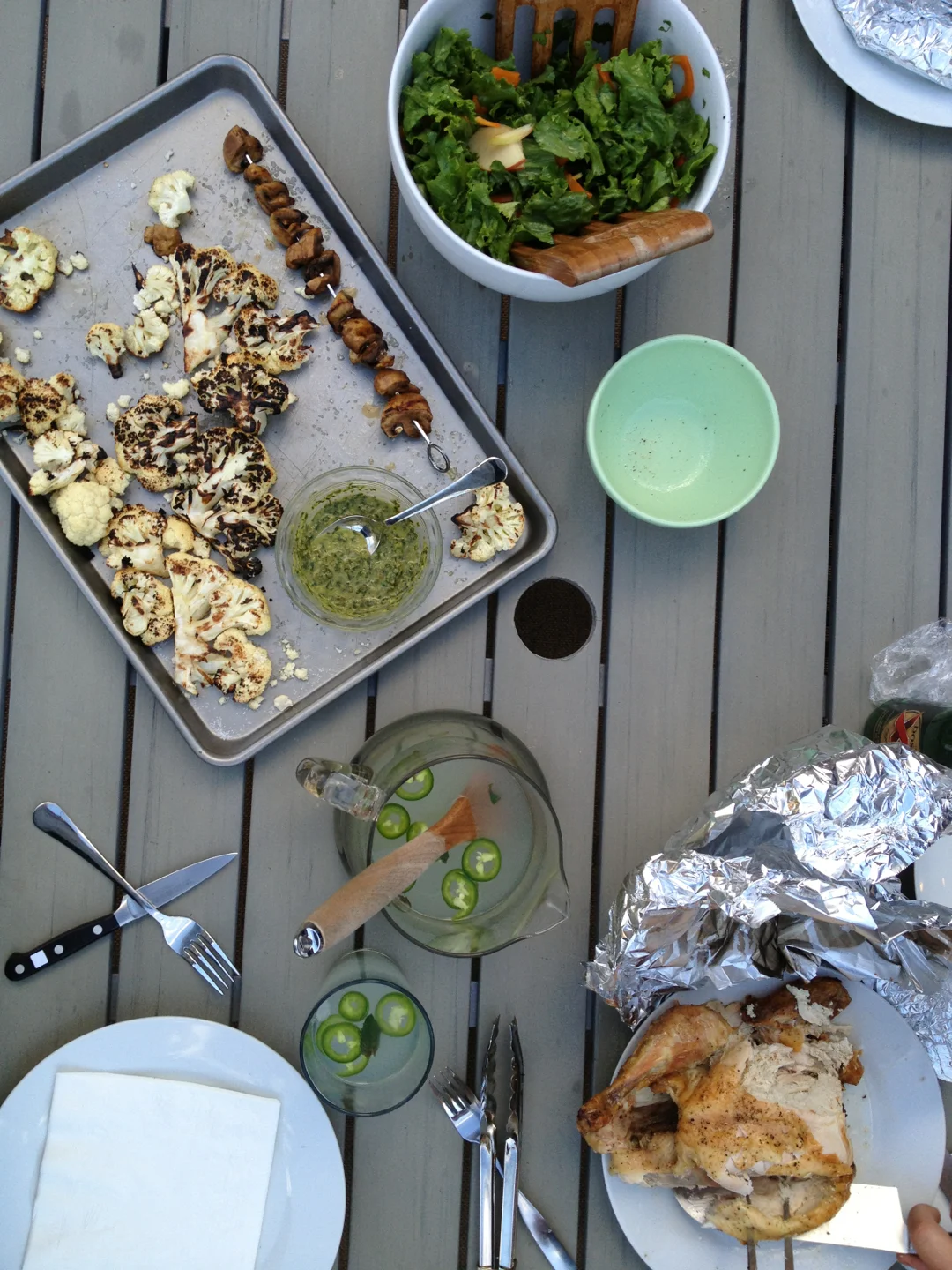 First BBQ of the summer. Jalapeño limeade is the best thing ever.